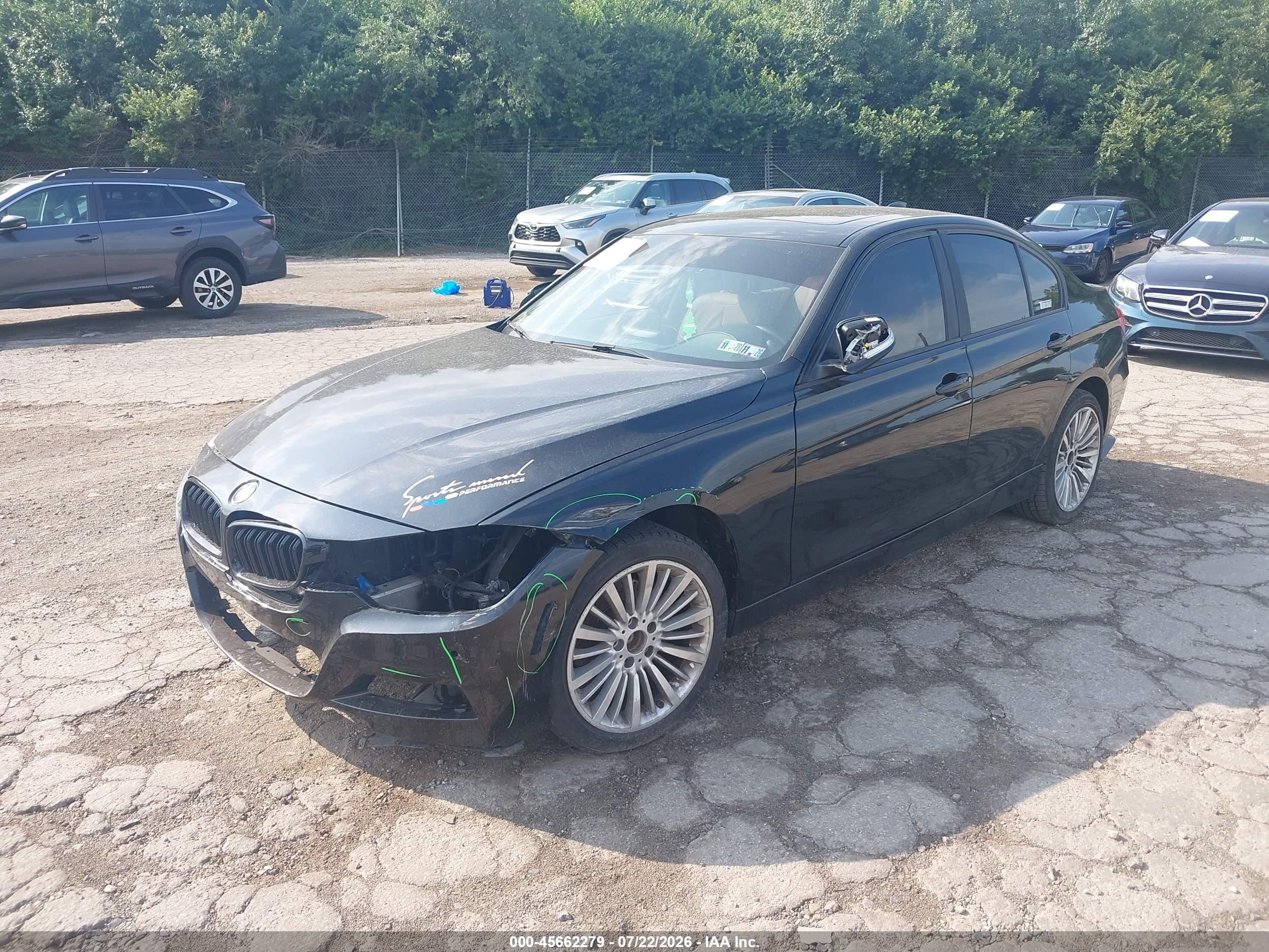 2014 Bmw 328i Xdrive Black vin: WBA3B3C56EJ982177