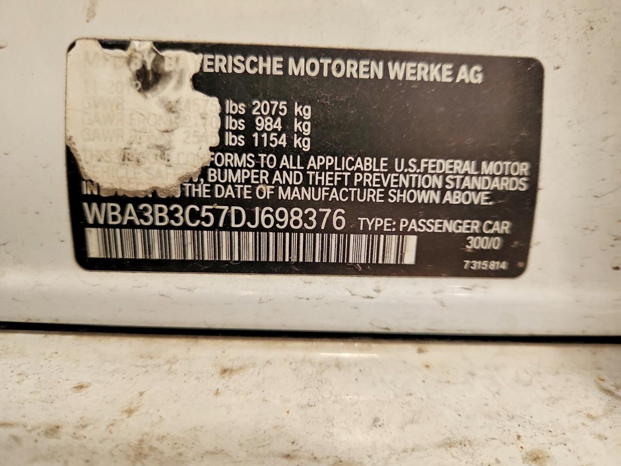 2013 Bmw Motorrad 328 Xi White vin: WBA3B3C57DJ698376