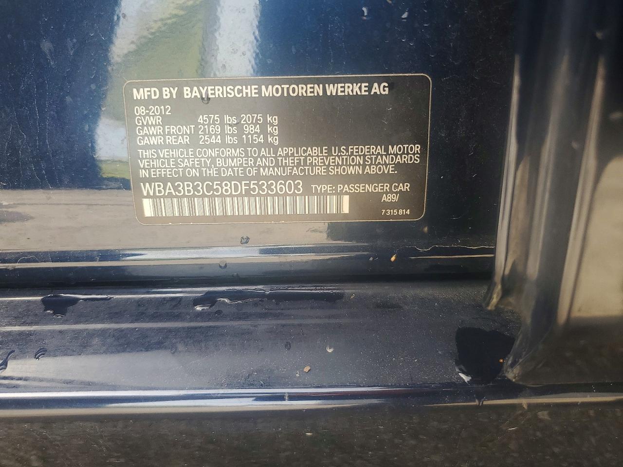 2013 Bmw 328 Xi Blue vin: WBA3B3C58DF533603