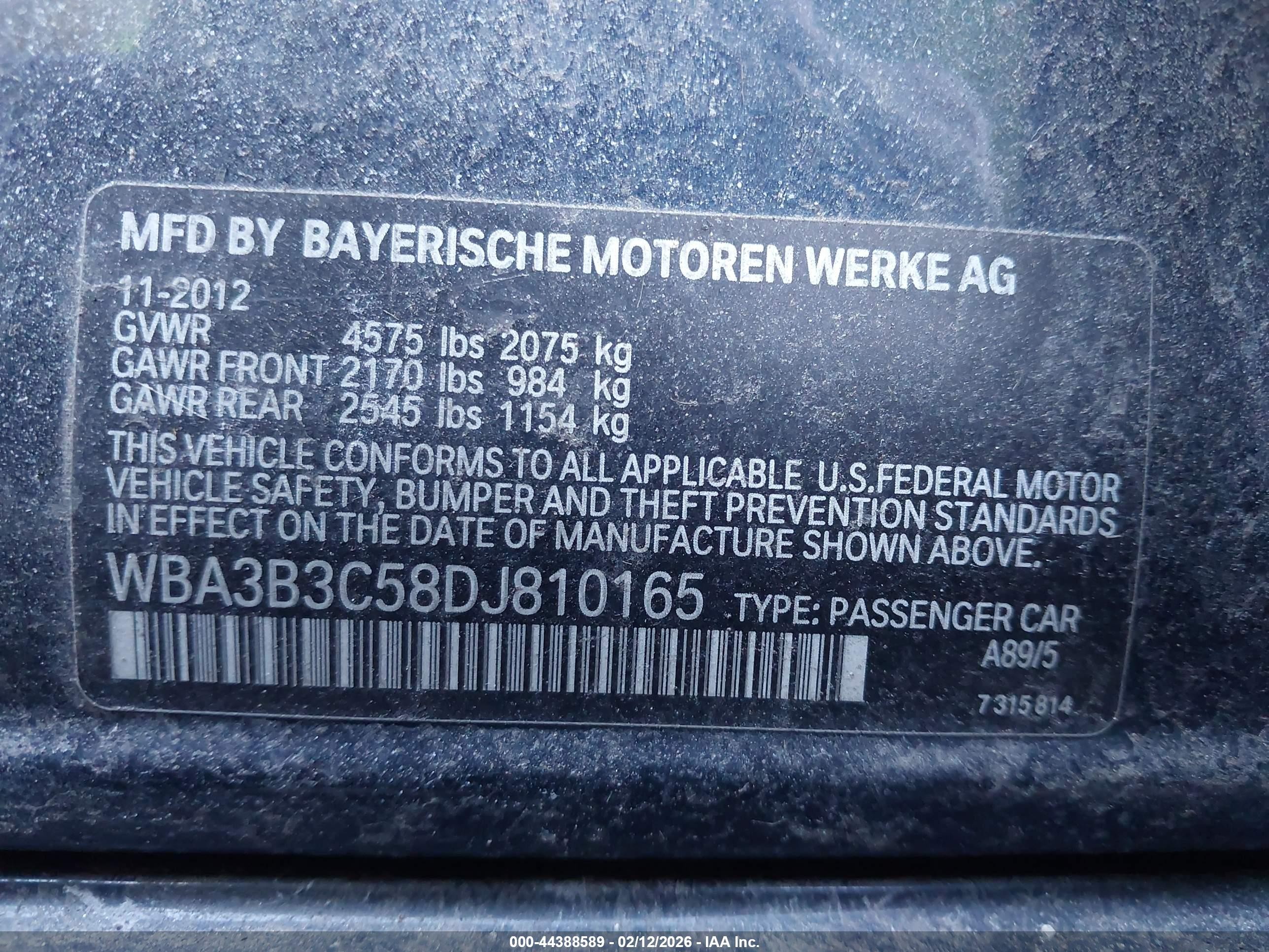 2013 Bmw 328i Xdrive Black vin: WBA3B3C58DJ810165