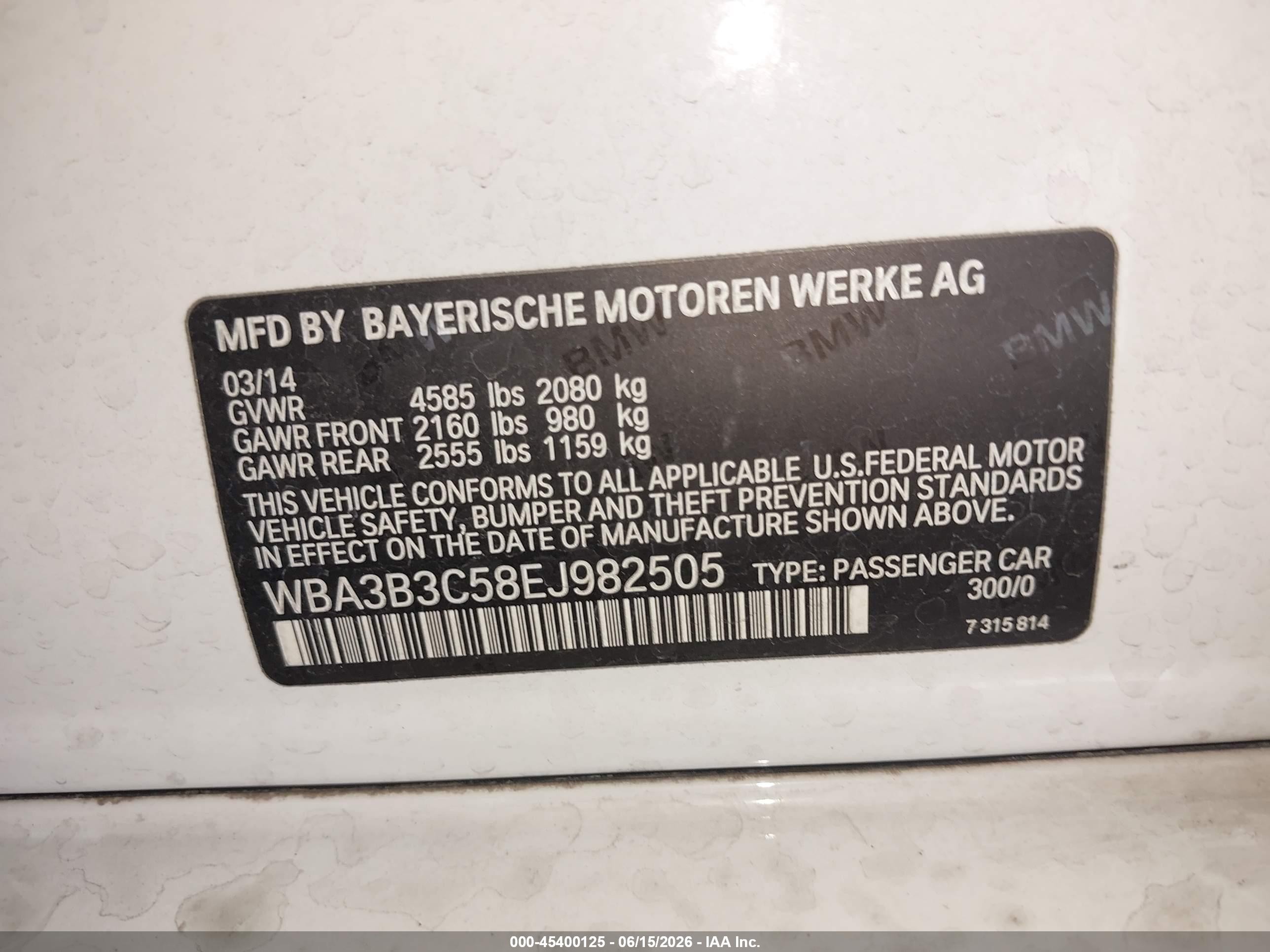 2014 Bmw 328i Xdrive White vin: WBA3B3C58EJ982505