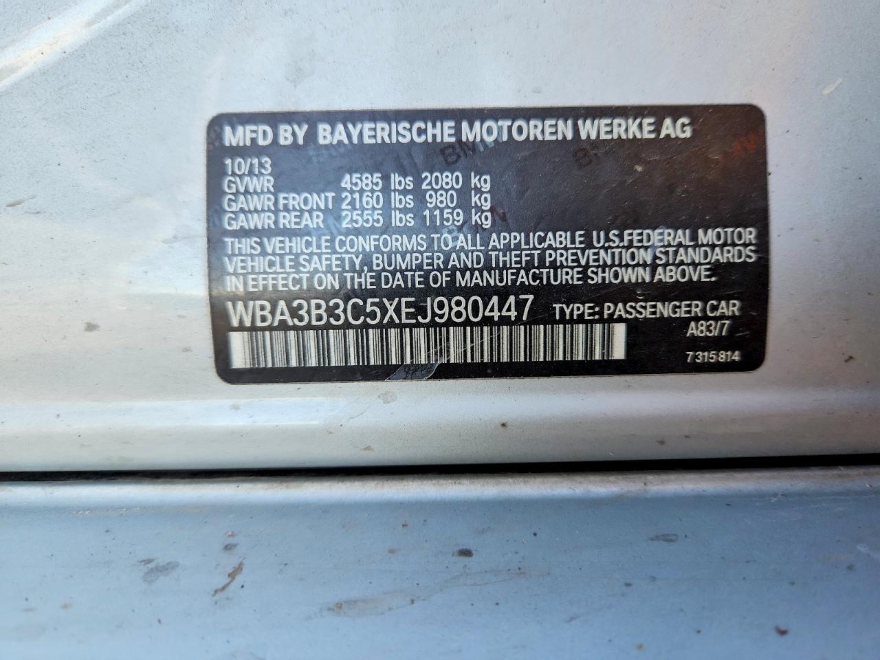2014 Bmw 328 Xi Silver vin: WBA3B3C5XEJ980447