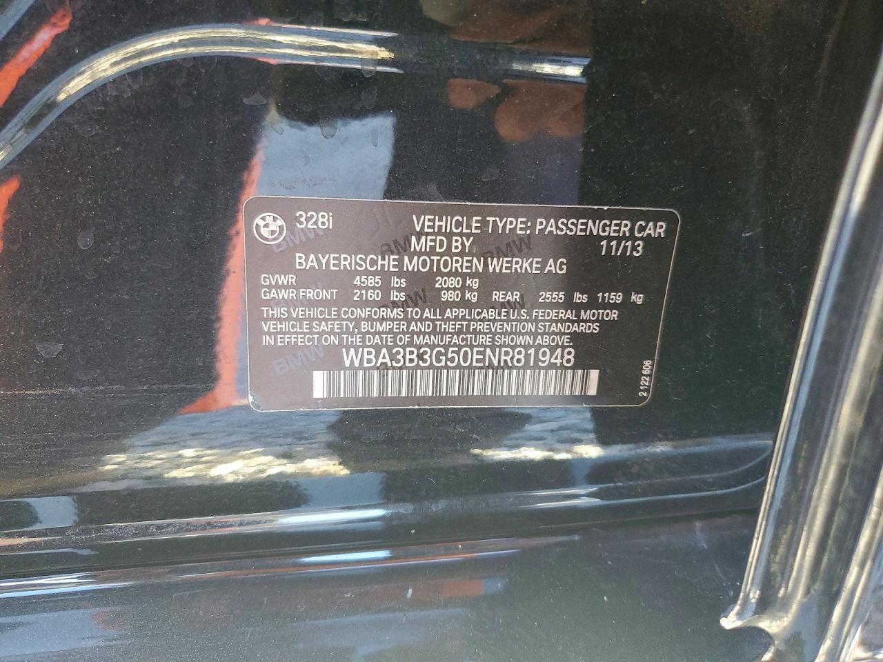 2014 Bmw 328 Xi Black vin: WBA3B3G50ENR81948