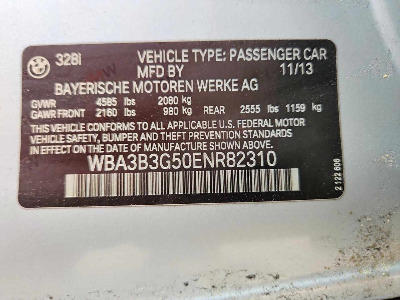 2014 Bmw 328 Xi Silver vin: WBA3B3G50ENR82310