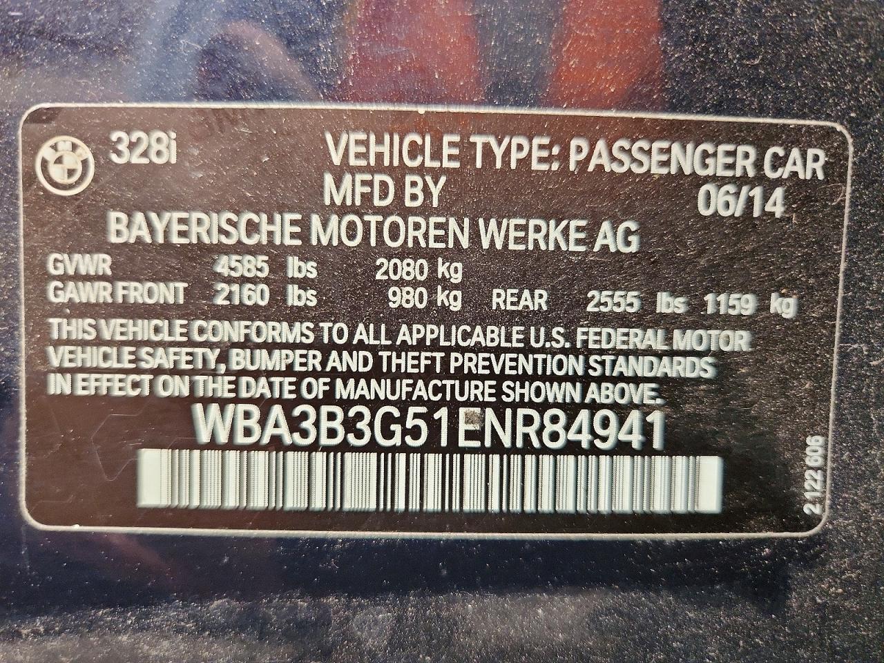 2014 Bmw 328 Xi Синий vin: WBA3B3G51ENR84941