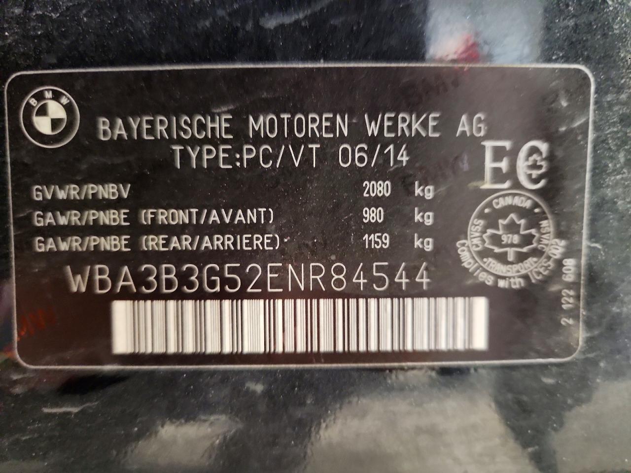 2014 Bmw 328 Xi Black vin: WBA3B3G52ENR84544