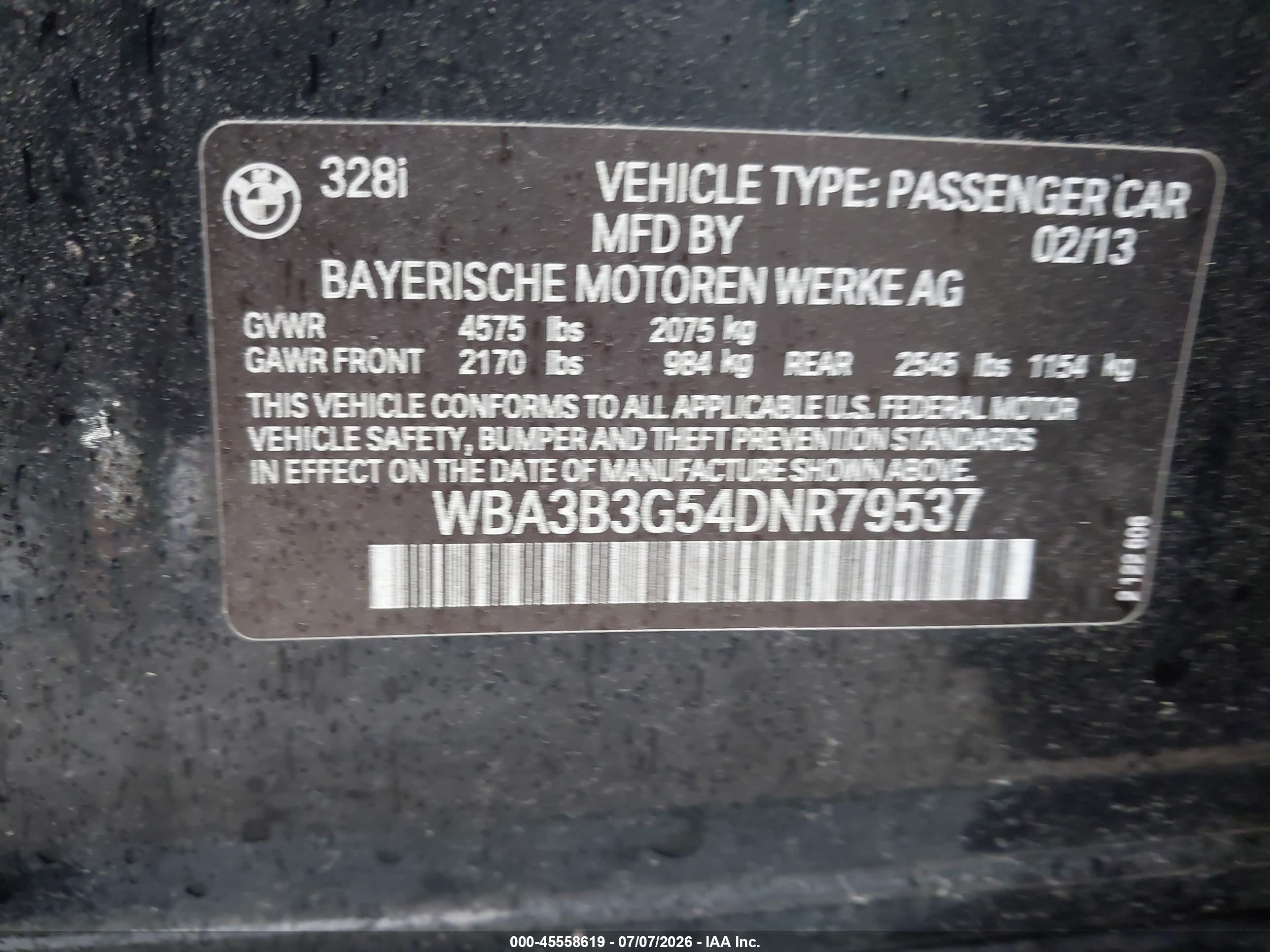 2013 Bmw 328i Xdrive Black vin: WBA3B3G54DNR79537