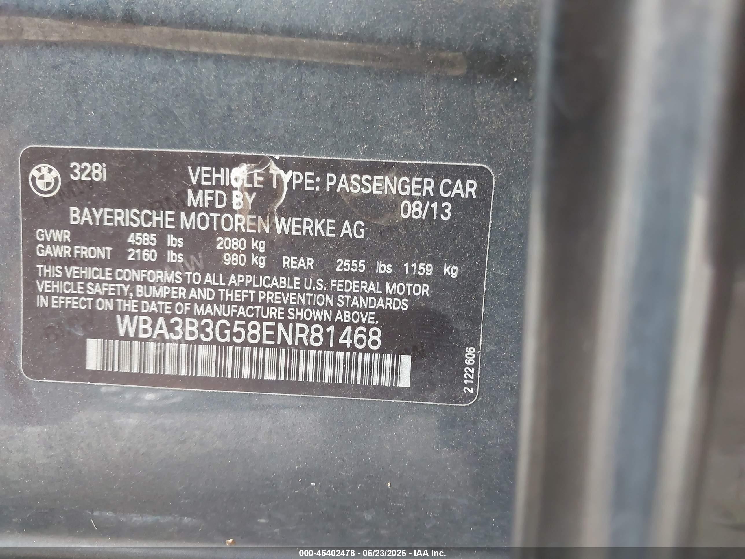 2014 Bmw 328i Xdrive Gray vin: WBA3B3G58ENR81468