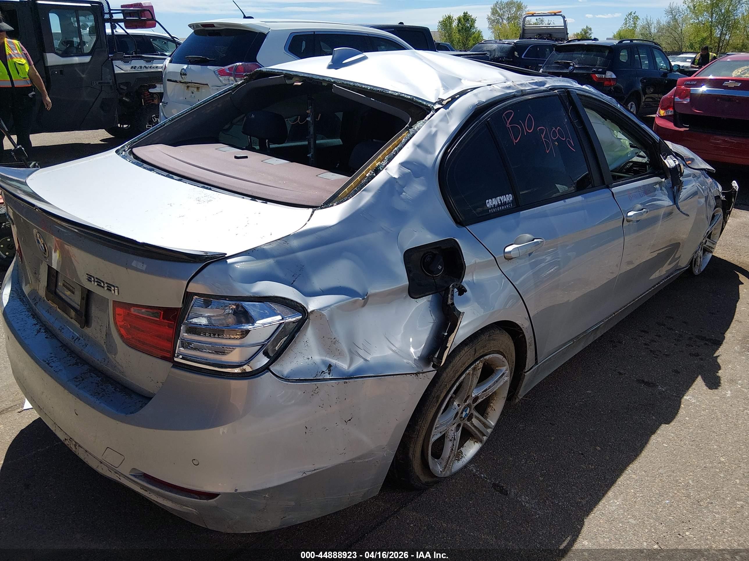 2015 Bmw 328i Xdrive Gray vin: WBA3B3G59FNT18489