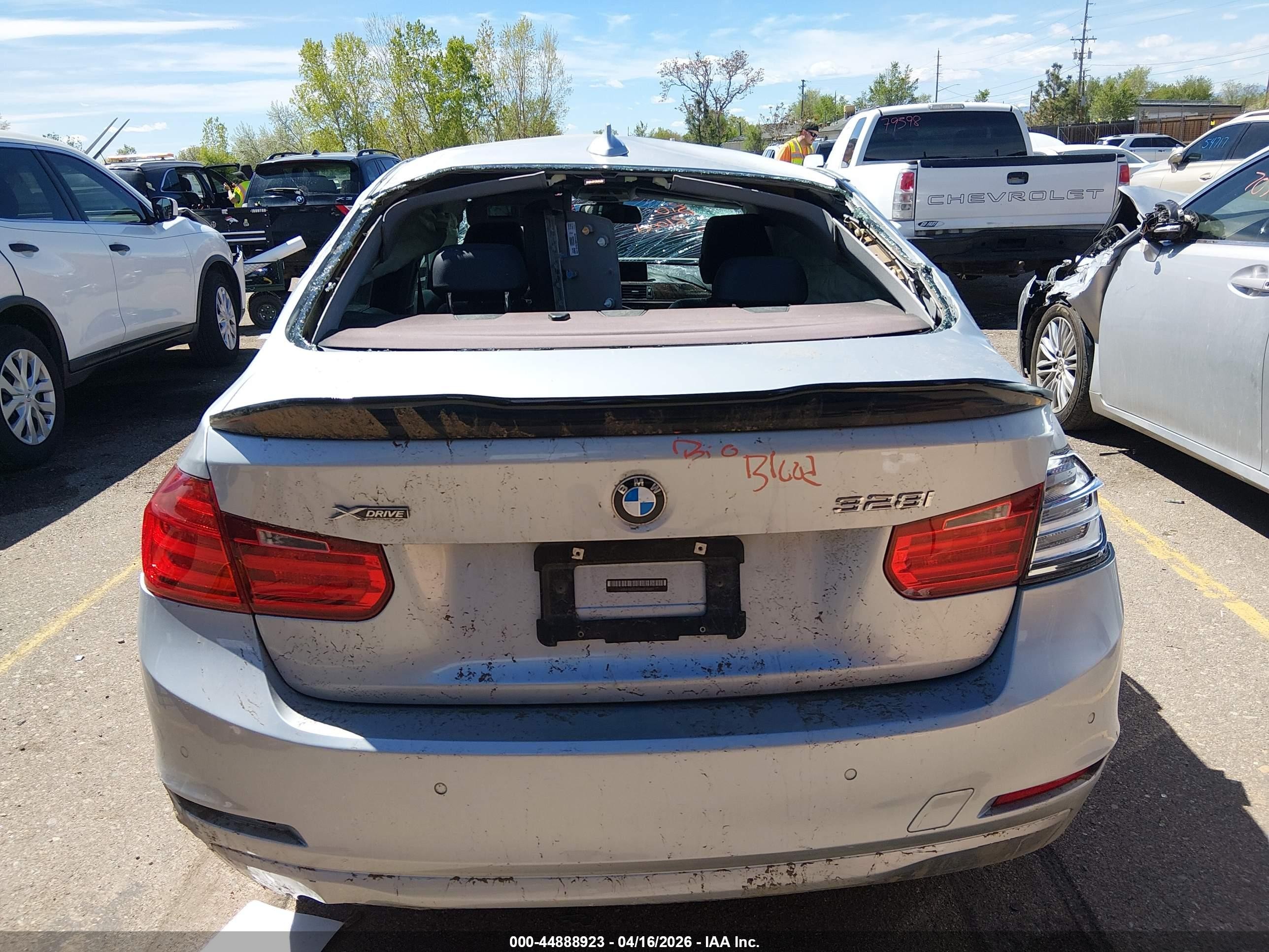2015 Bmw 328i Xdrive Gray vin: WBA3B3G59FNT18489