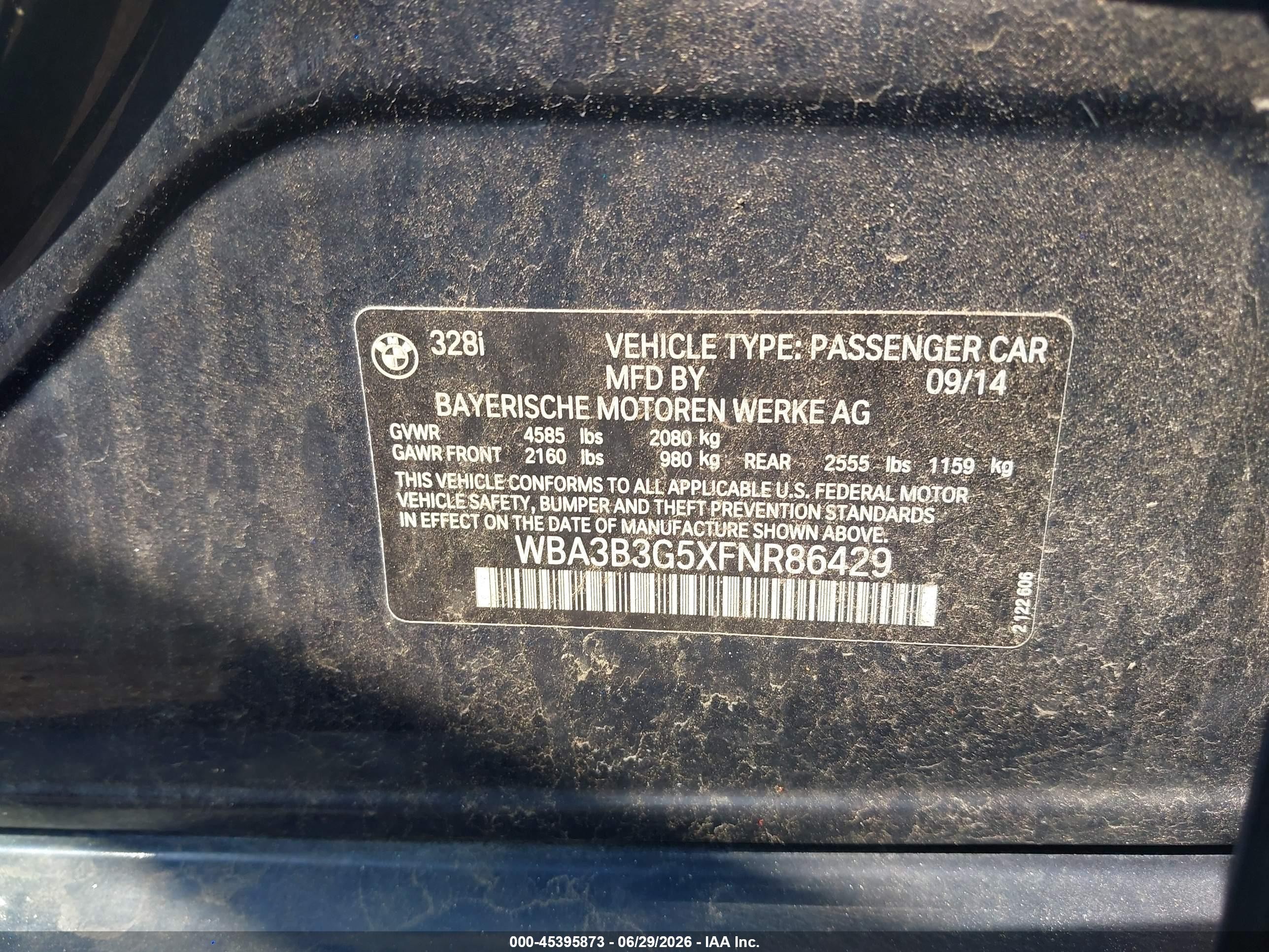 2015 Bmw 328i Xdrive Blue vin: WBA3B3G5XFNR86429