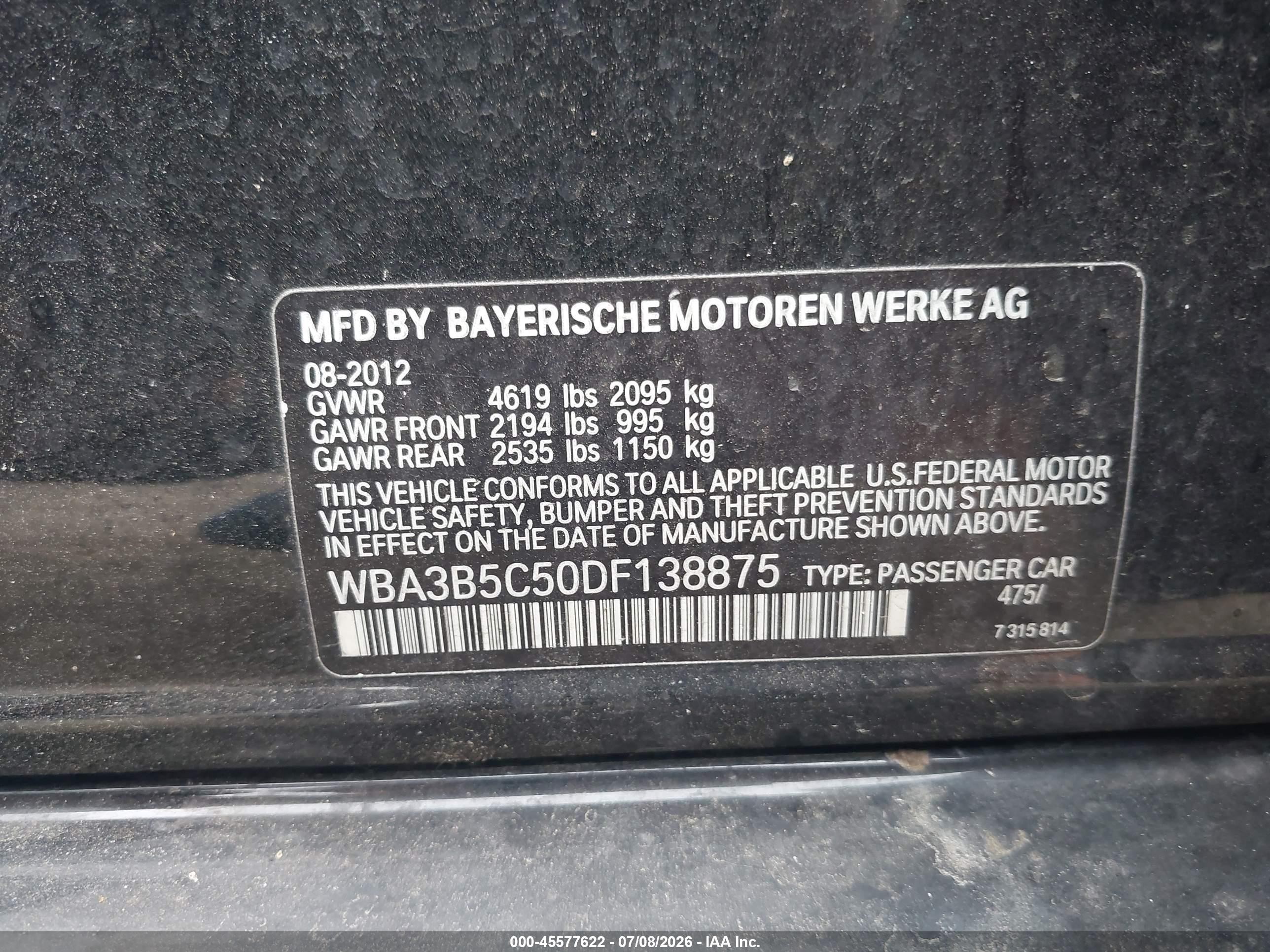 2013 Bmw 328i Xdrive Черный vin: WBA3B5C50DF138875