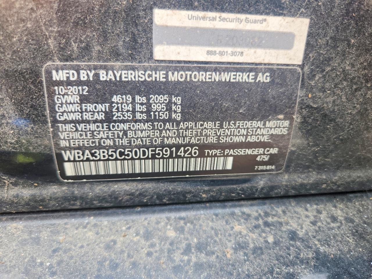 2013 Bmw 328 Xi Sulev Black vin: WBA3B5C50DF591426