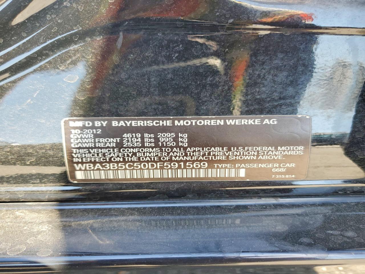 2013 Bmw 328 Xi Sulev Black vin: WBA3B5C50DF591569