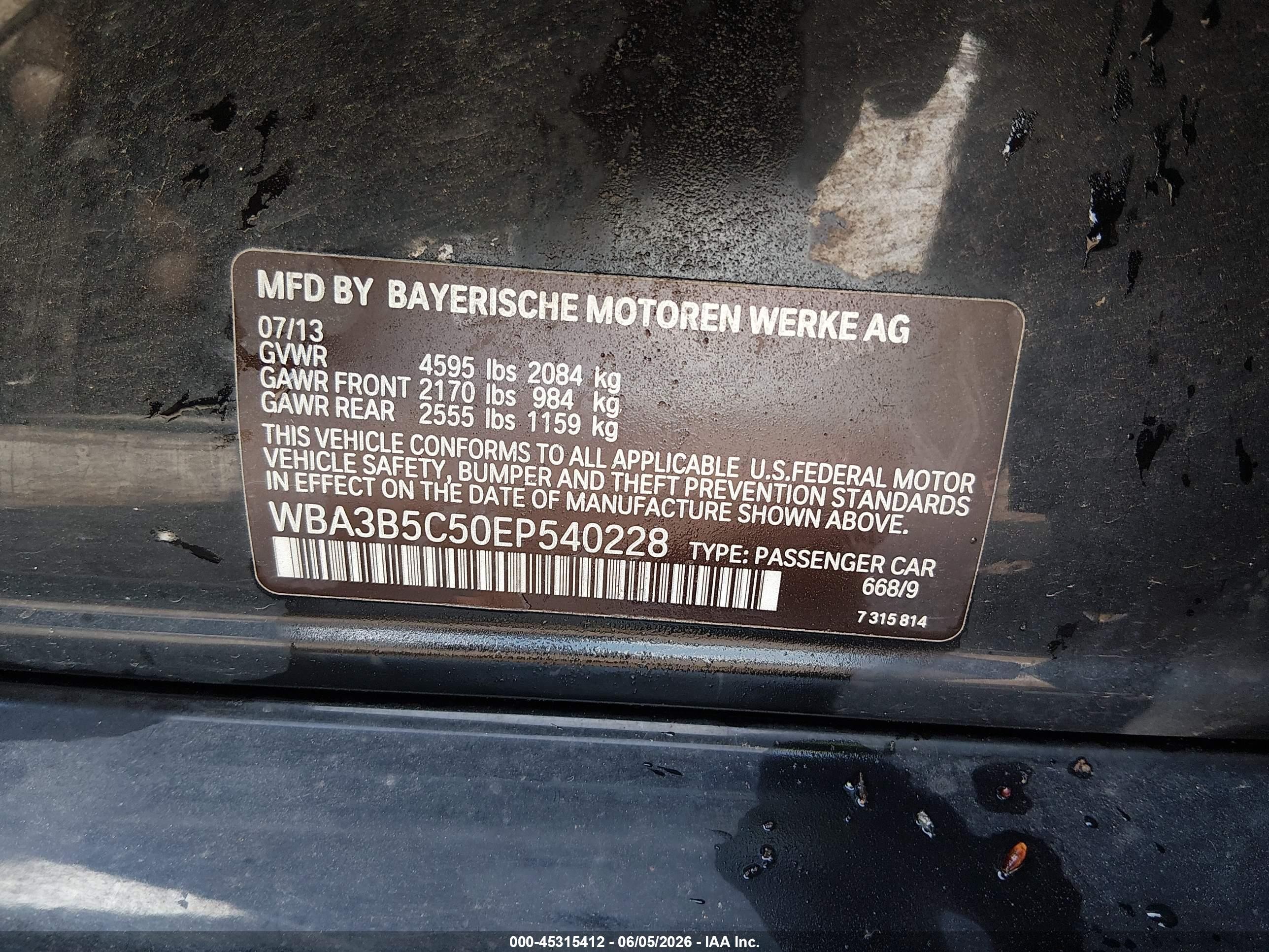2014 Bmw 328i Xdrive Black vin: WBA3B5C50EP540228