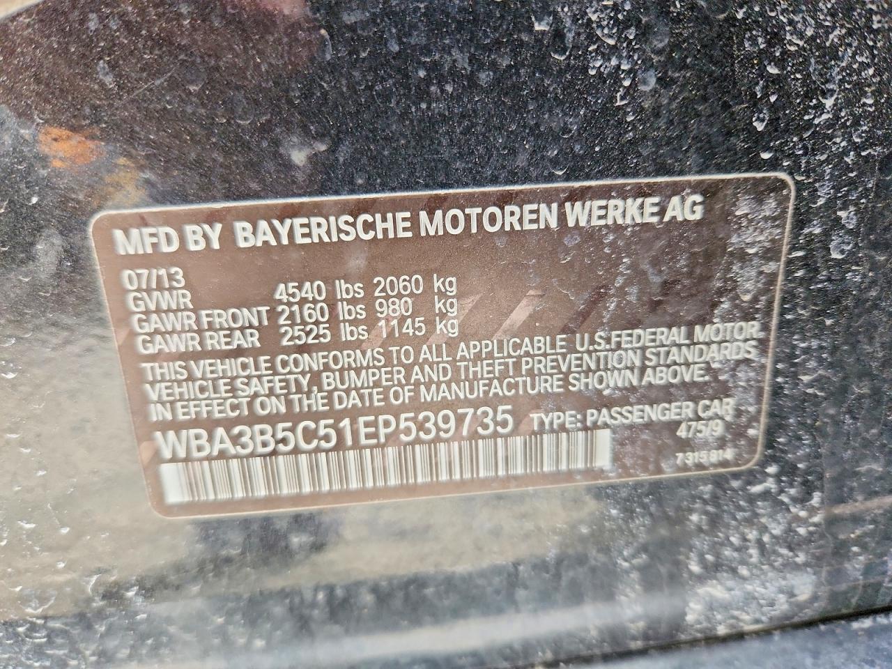 2014 Bmw 328 Xi Sulev Black vin: WBA3B5C51EP539735