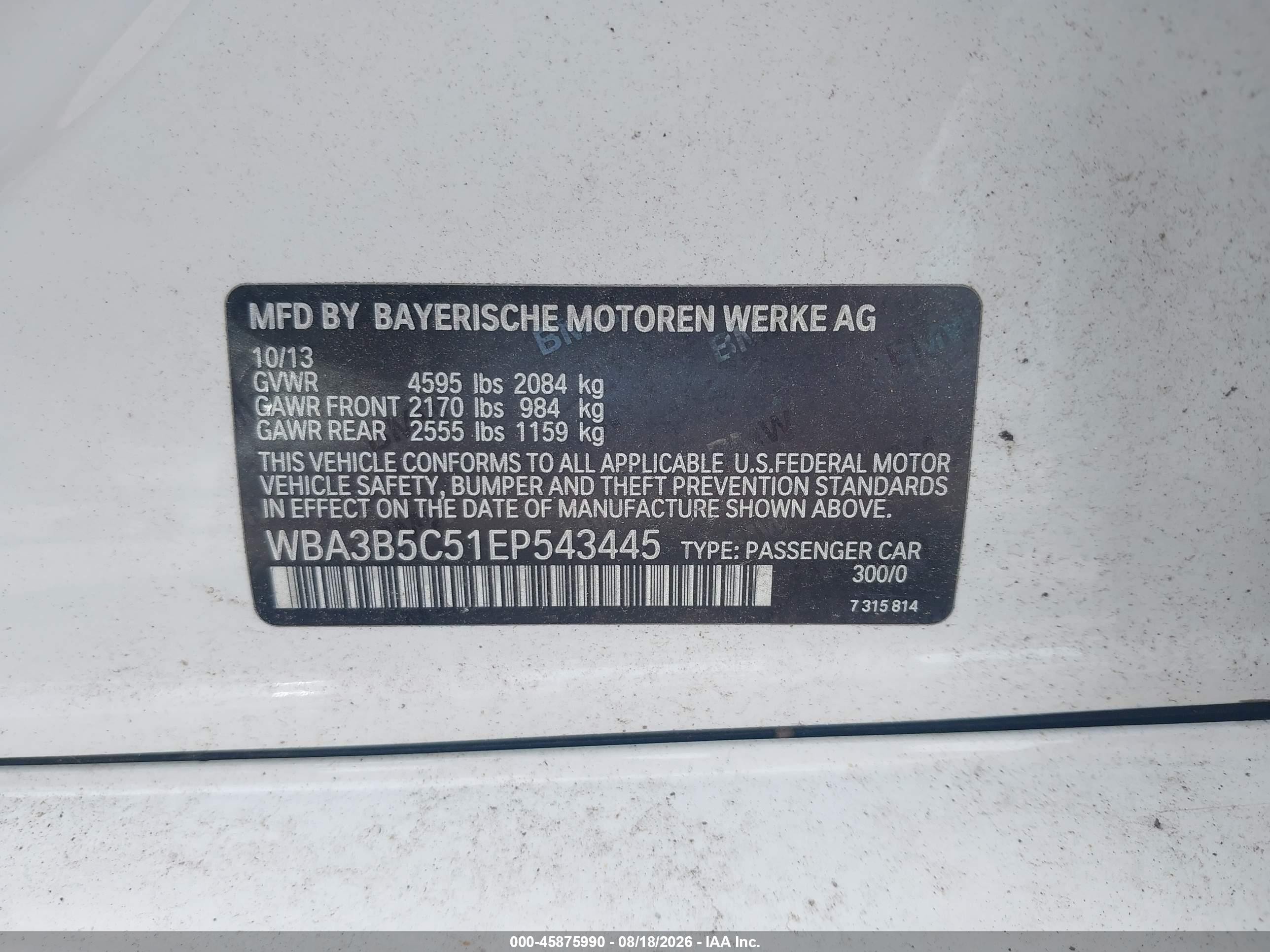 2014 Bmw 328i Xdrive White vin: WBA3B5C51EP543445