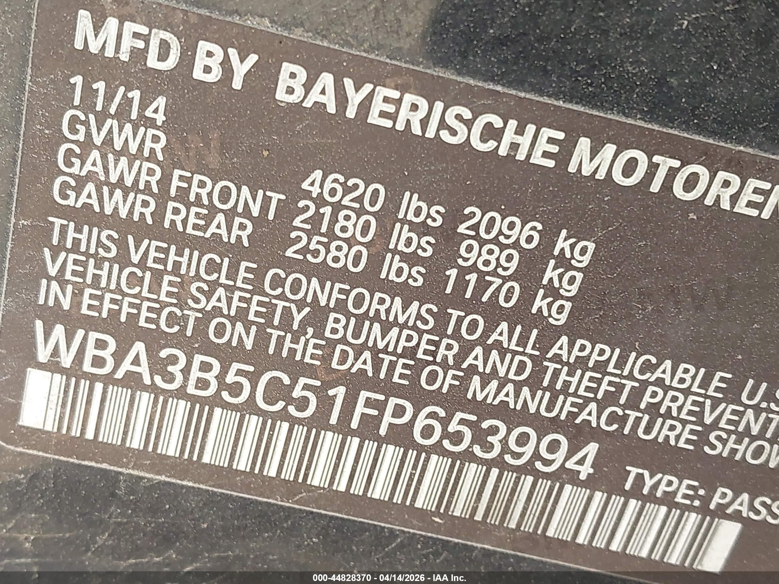 2015 Bmw 328i Xdrive Black vin: WBA3B5C51FP653994