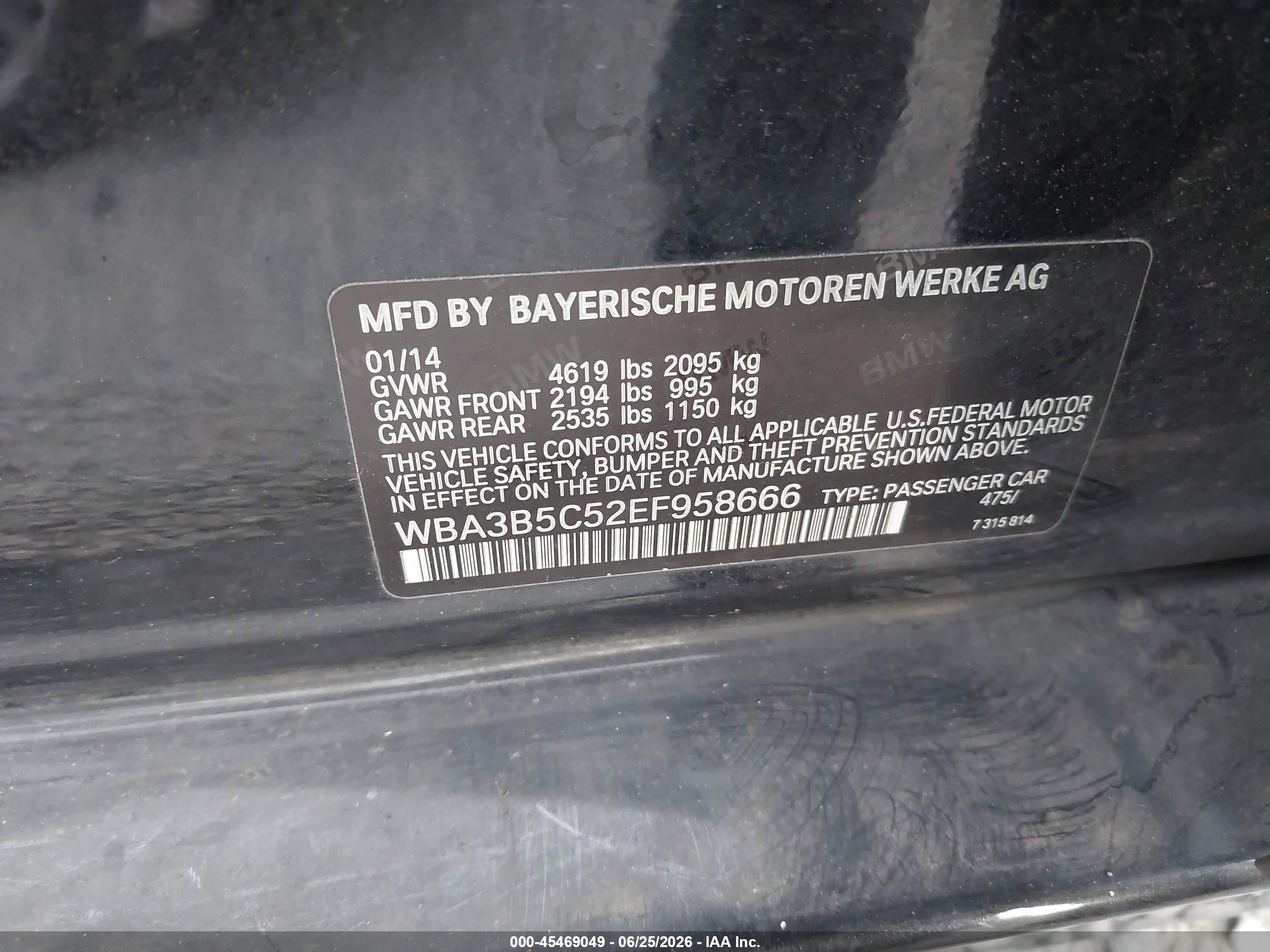 2014 Bmw 328i Xdrive Black vin: WBA3B5C52EF958666