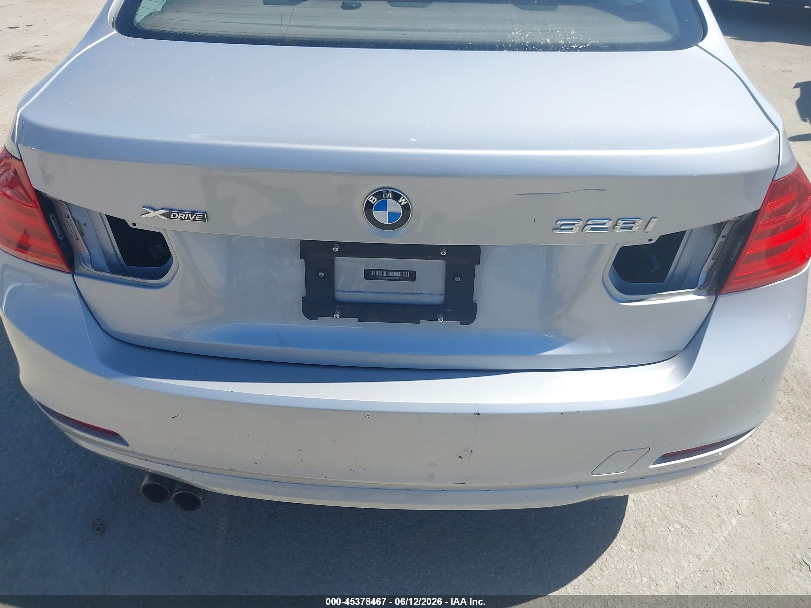 2013 Bmw 328i Xdrive Silver vin: WBA3B5C53DF591419