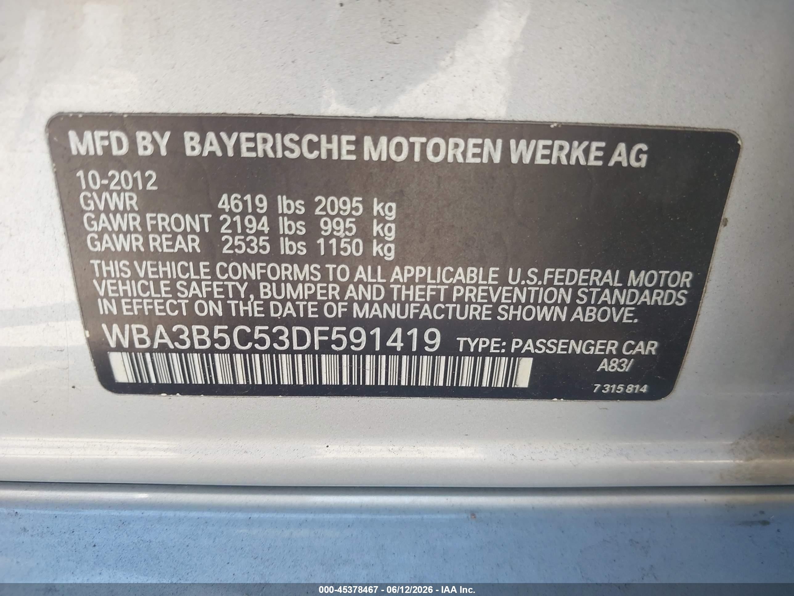 2013 Bmw 328i Xdrive Silver vin: WBA3B5C53DF591419