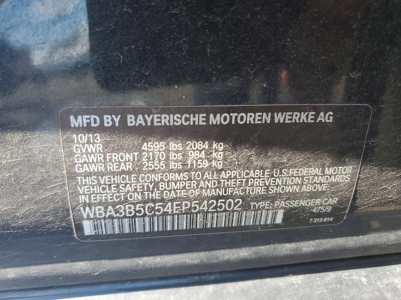 2014 Bmw 328 Xi Sulev Black vin: WBA3B5C54EP542502