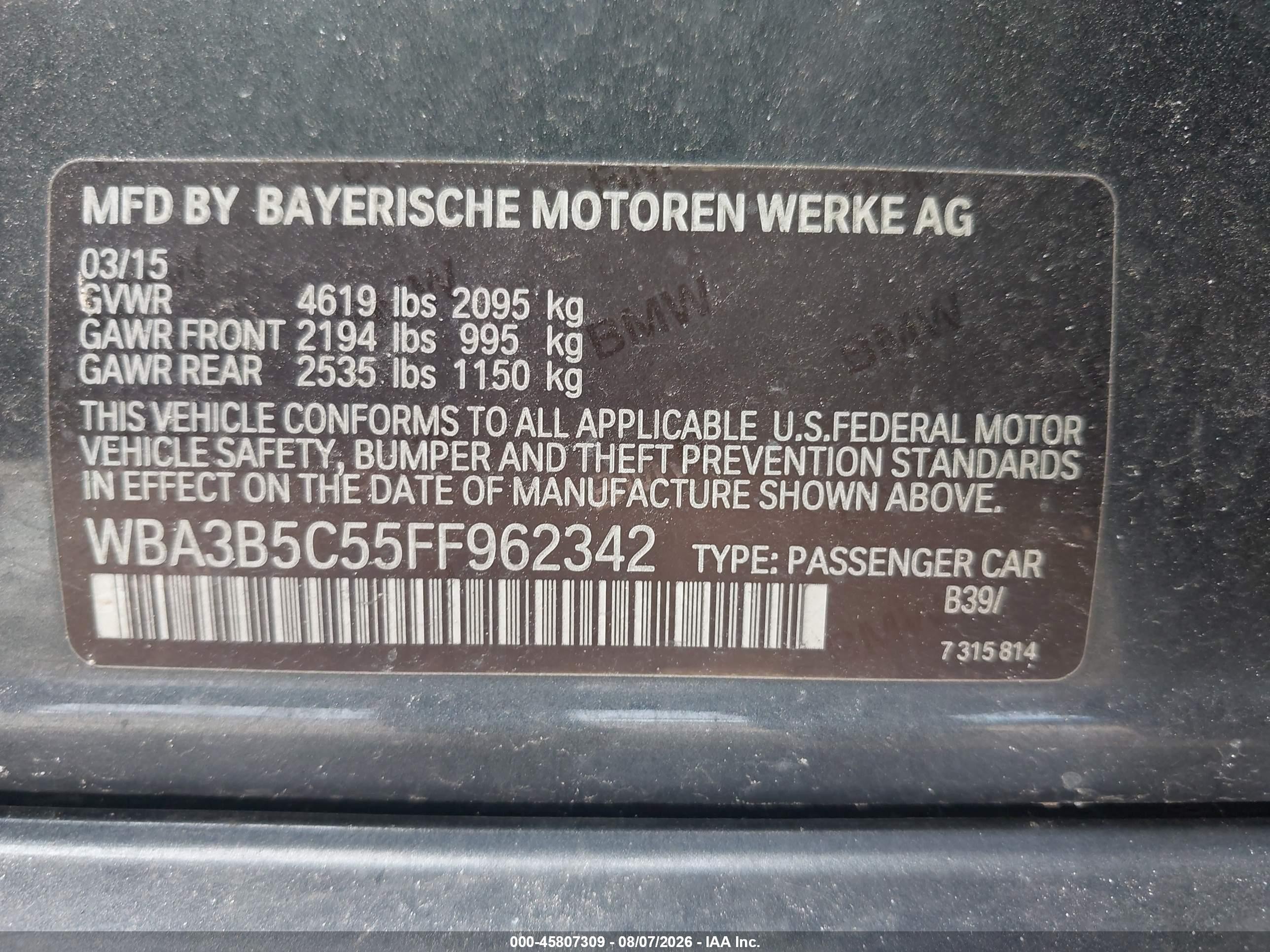 2015 Bmw 328i Xdrive Gray vin: WBA3B5C55FF962342