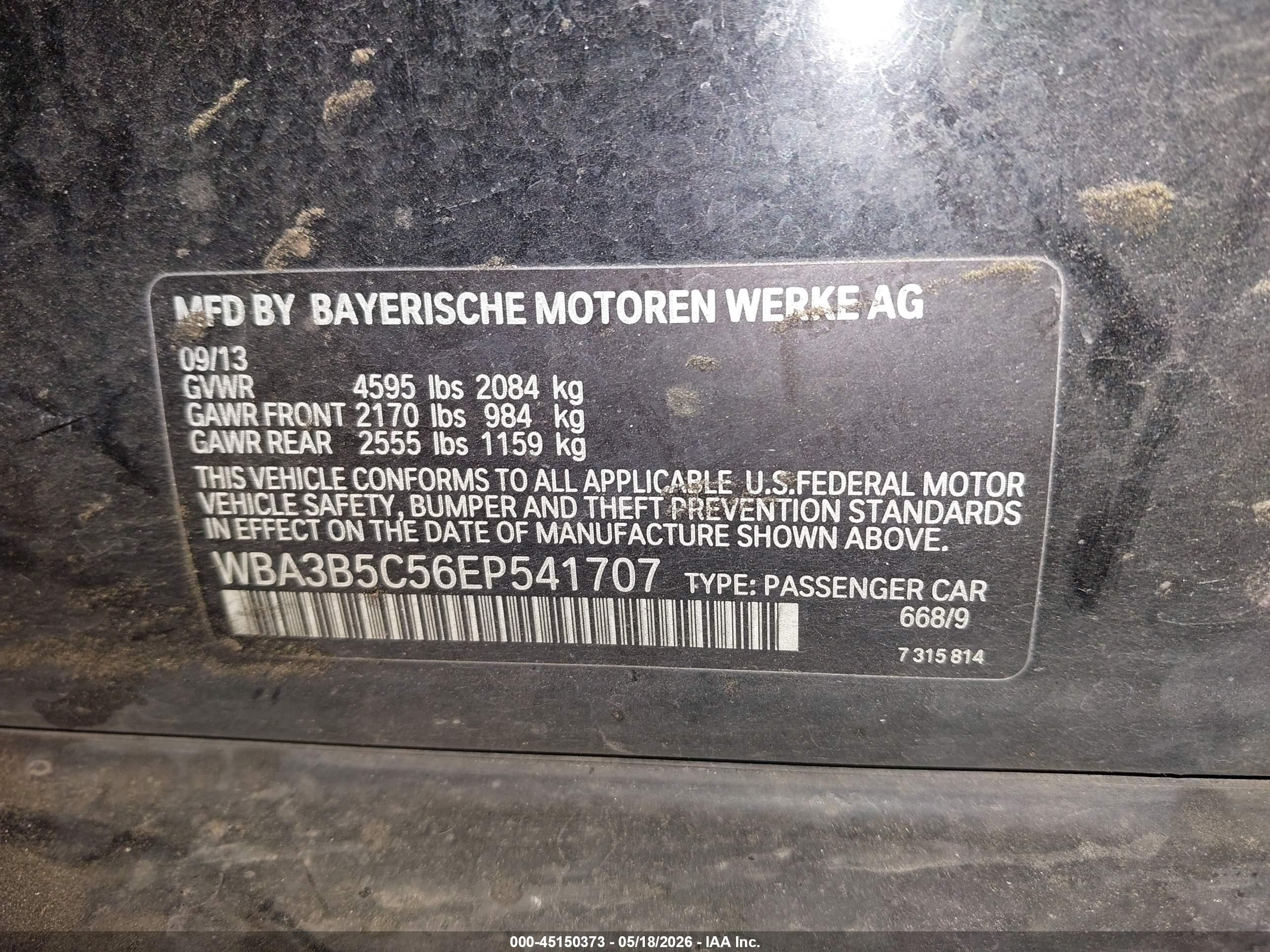 2014 Bmw 328i Xdrive Black vin: WBA3B5C56EP541707