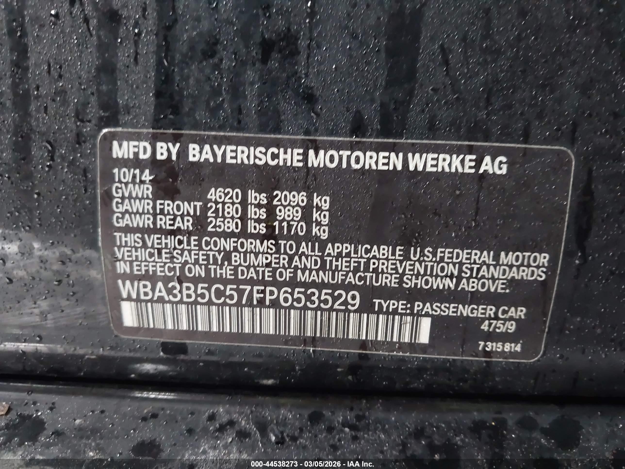 2015 Bmw 328i Xdrive Black vin: WBA3B5C57FP653529