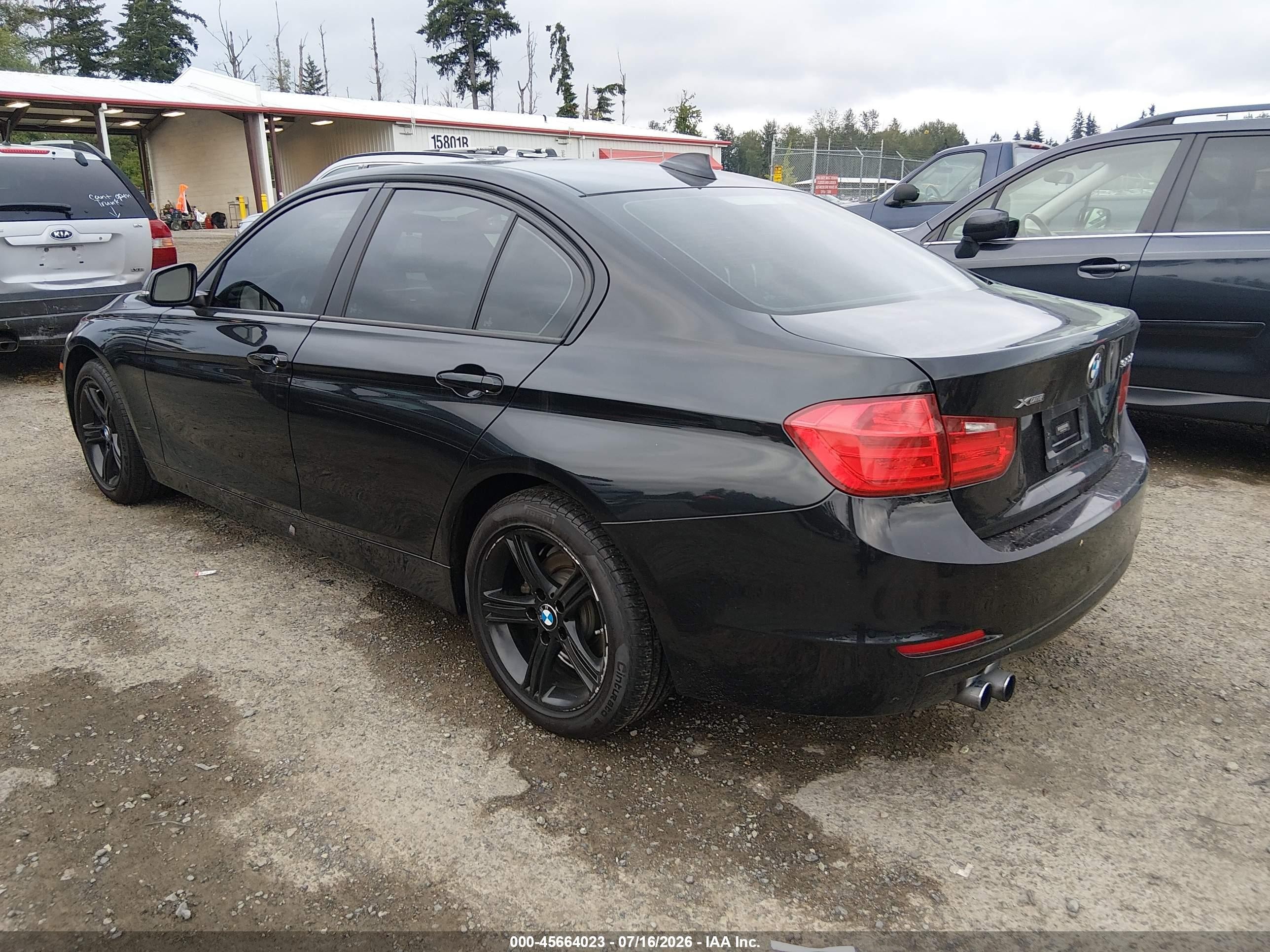 2015 Bmw 328i Xdrive Black vin: WBA3B5C57FP654504