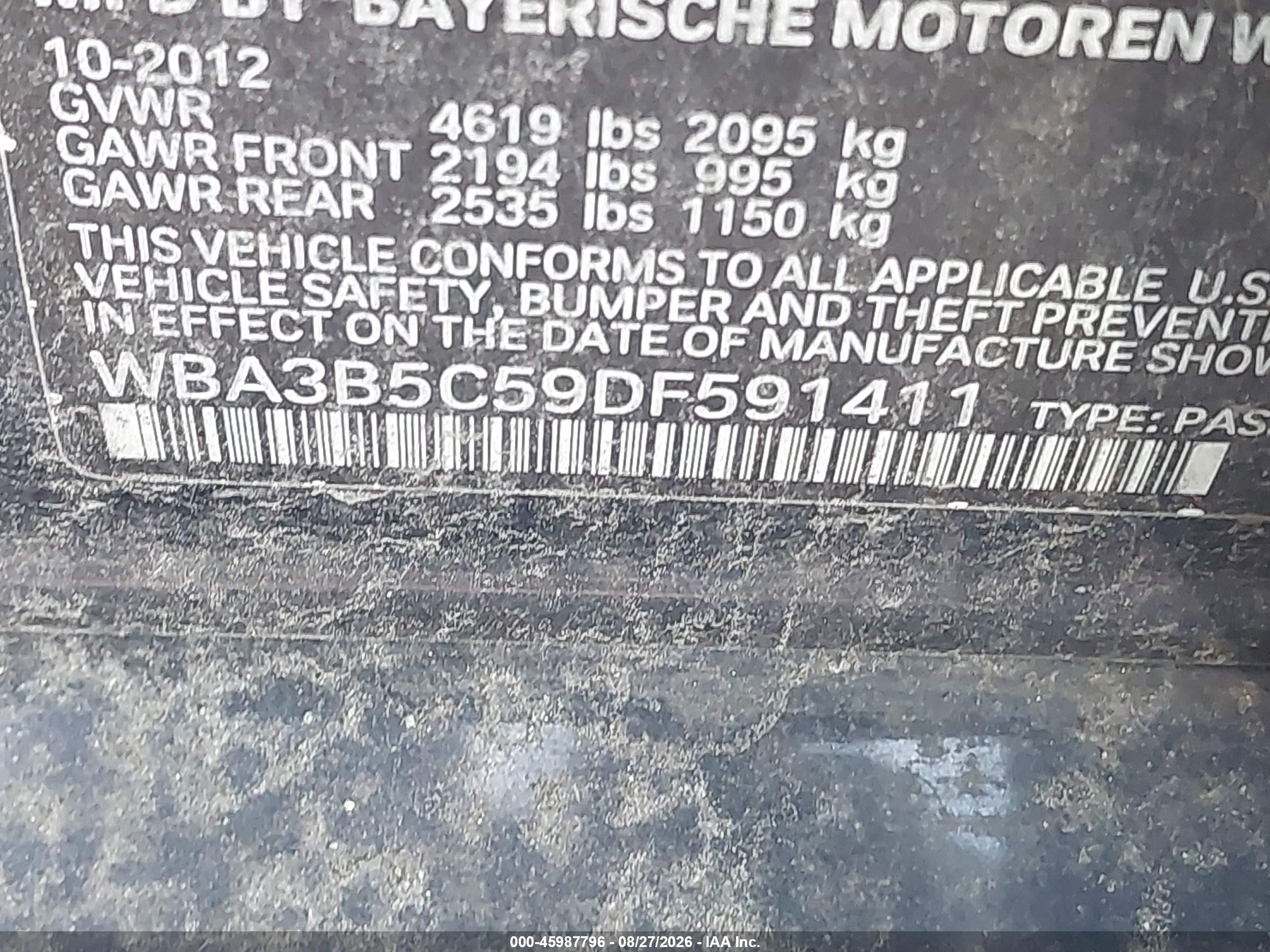 2013 Bmw 328i Xdrive Blue vin: WBA3B5C59DF591411