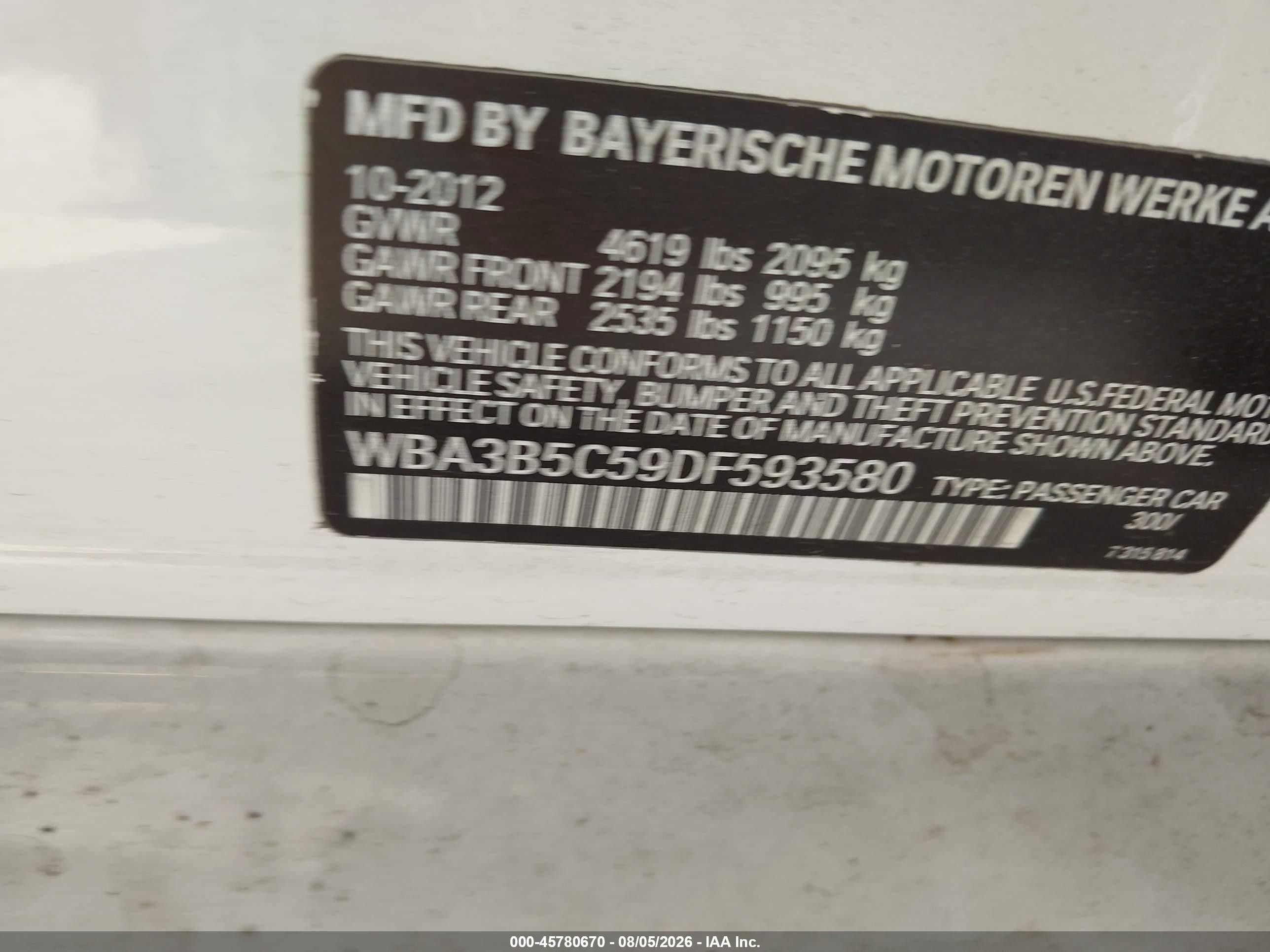 2013 Bmw 328i Xdrive White vin: WBA3B5C59DF593580