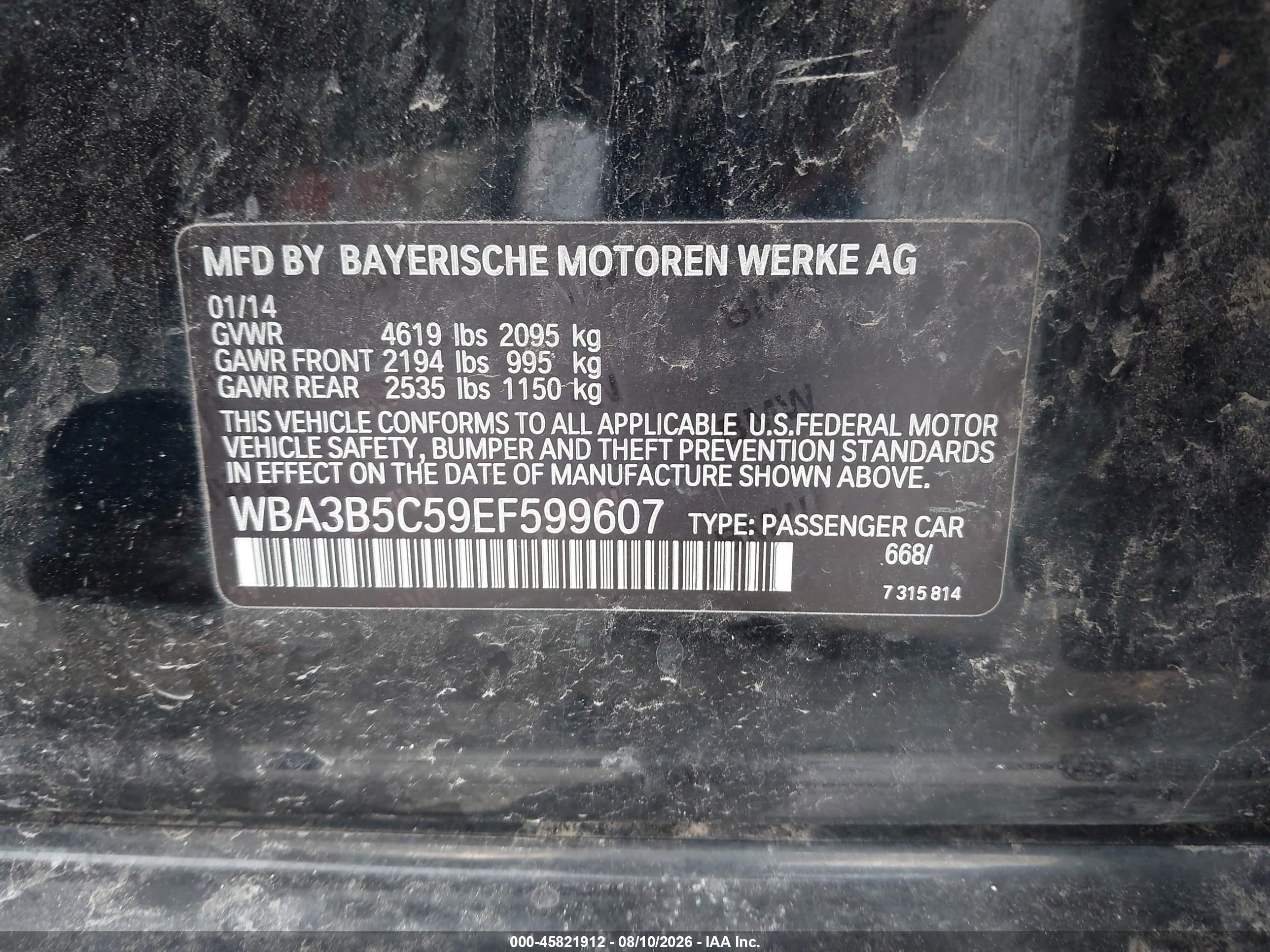 2014 Bmw 328i Xdrive Черный vin: WBA3B5C59EF599607