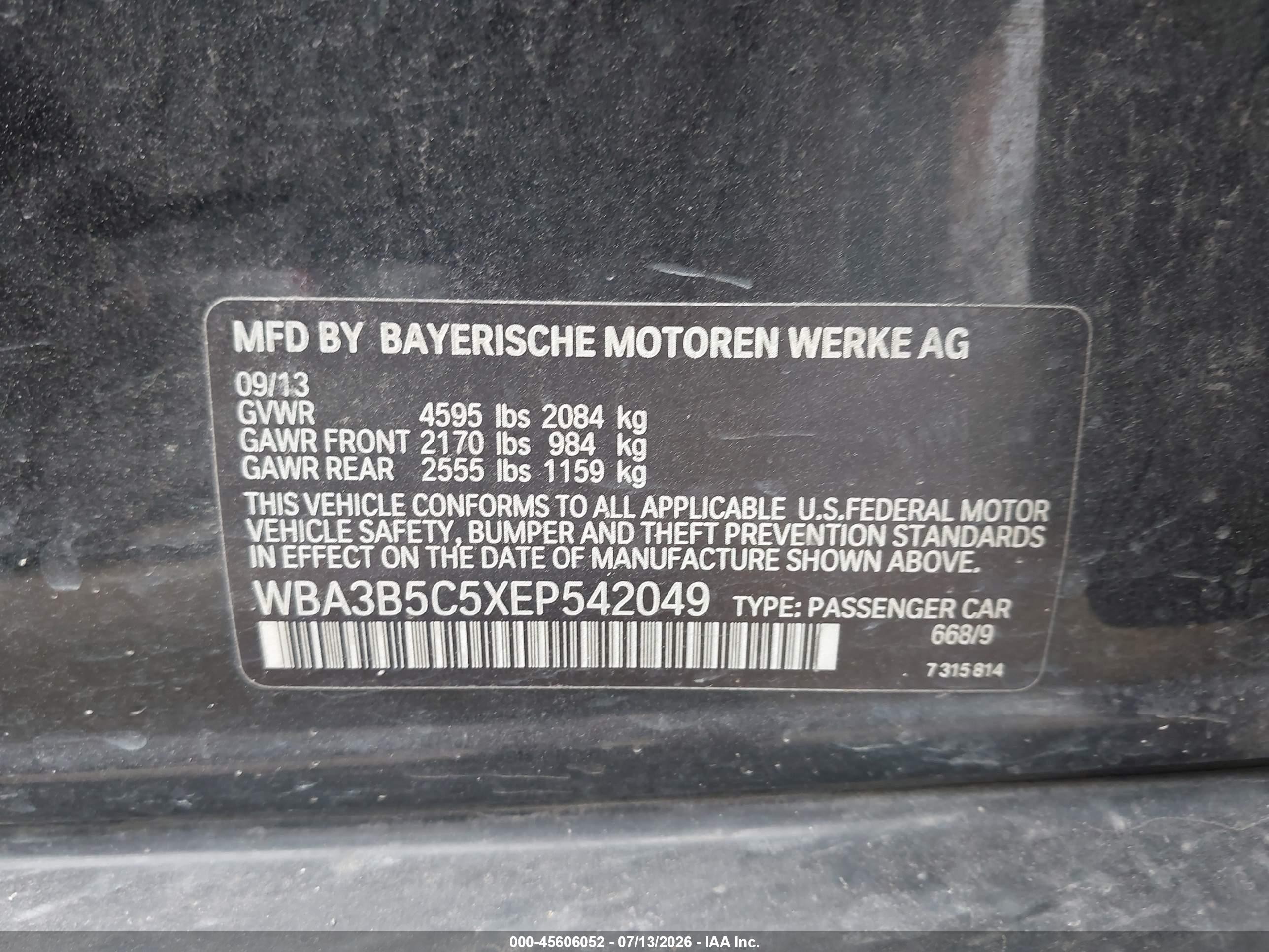 2014 Bmw 328i Xdrive Black vin: WBA3B5C5XEP542049