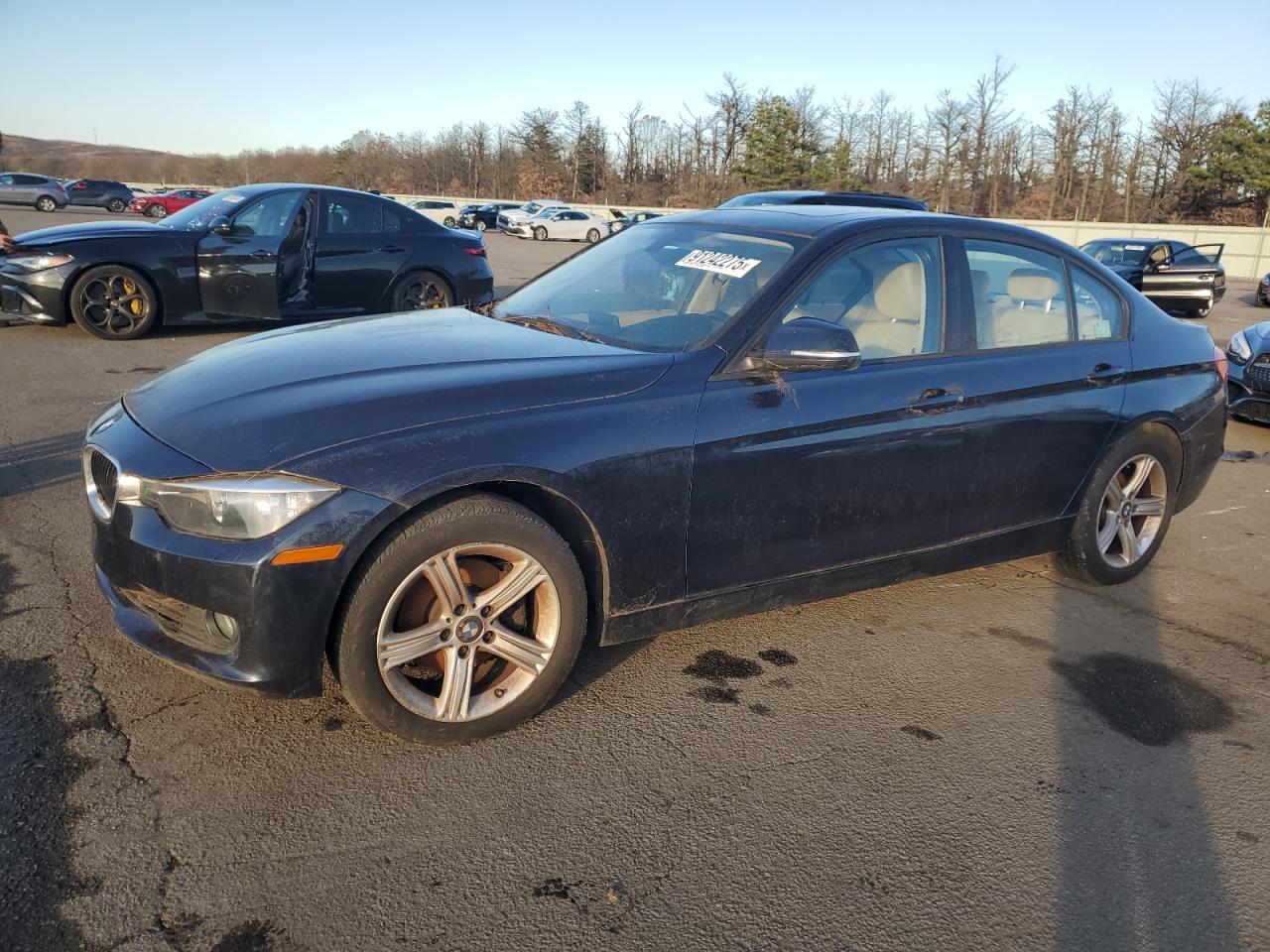 2013 Bmw 3 Series Black vin: WBA3B5G51DNS00588