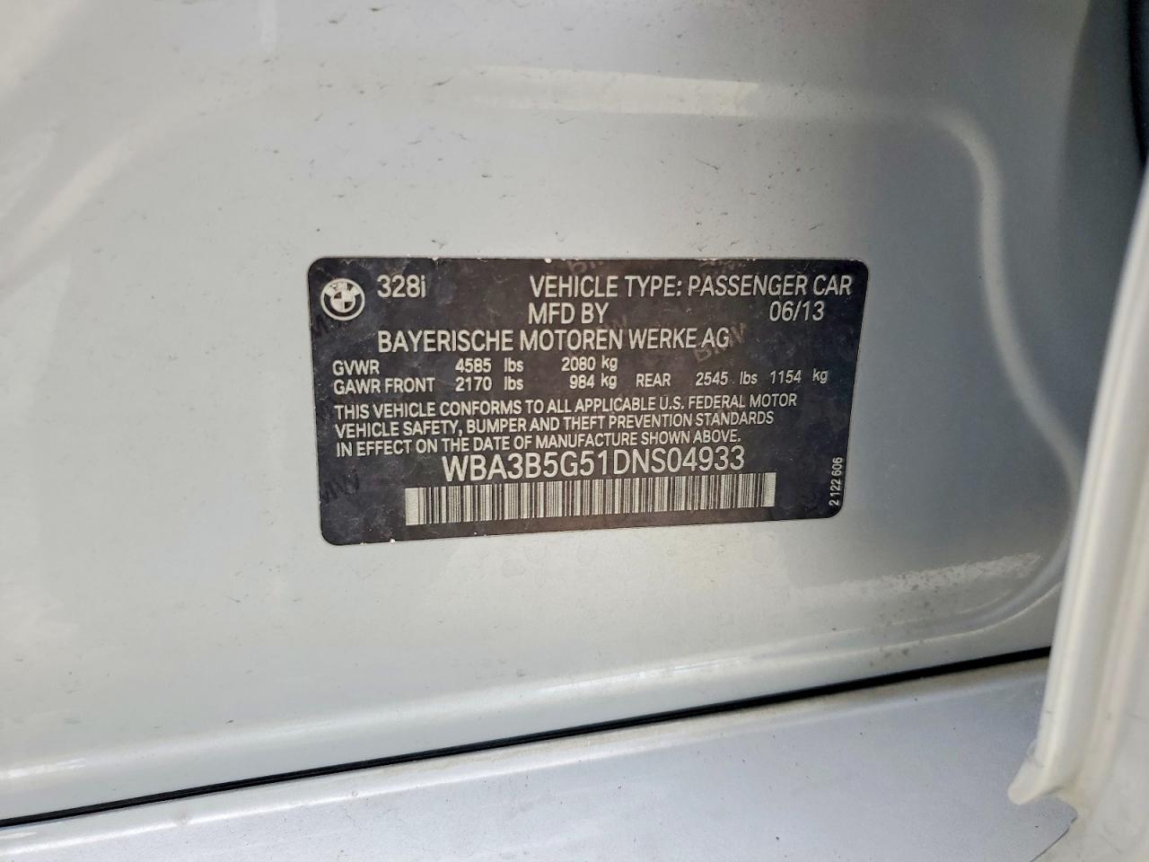2013 Bmw 328 Xi Sulev Серебряный vin: WBA3B5G51DNS04933