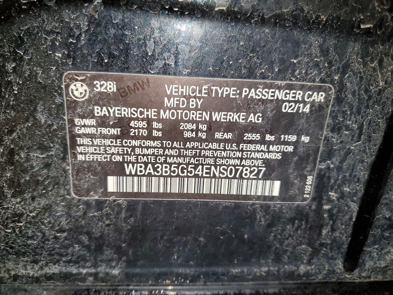2014 Bmw 328 Xi Sulev Black vin: WBA3B5G54ENS07827