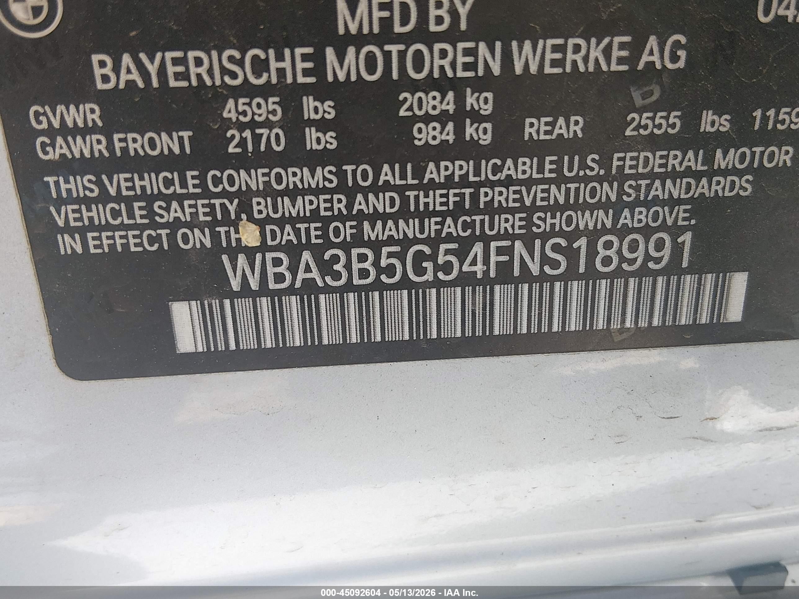 2015 Bmw 328i Xdrive Silver vin: WBA3B5G54FNS18991