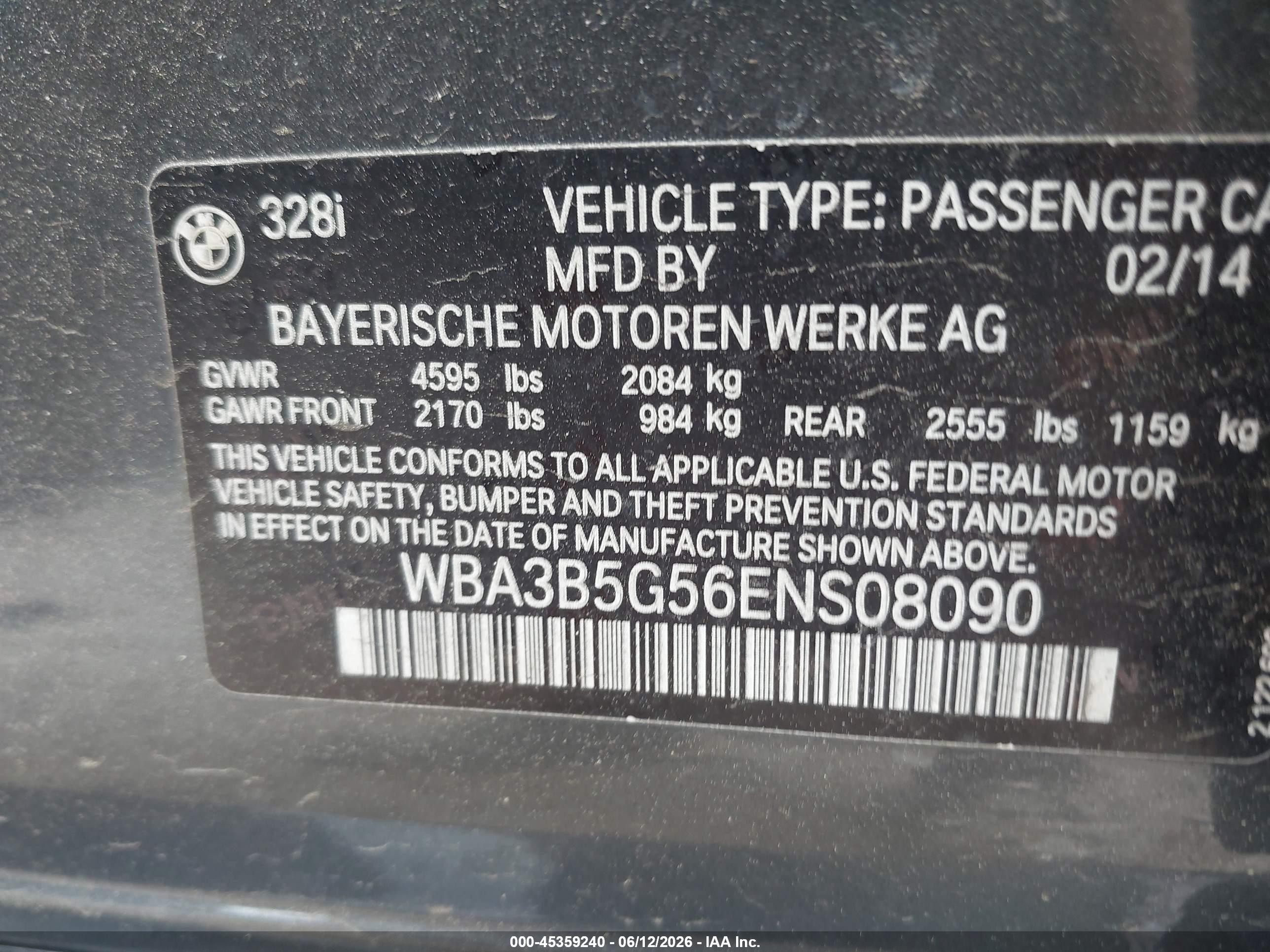 2014 Bmw 328i Xdrive Gray vin: WBA3B5G56ENS08090