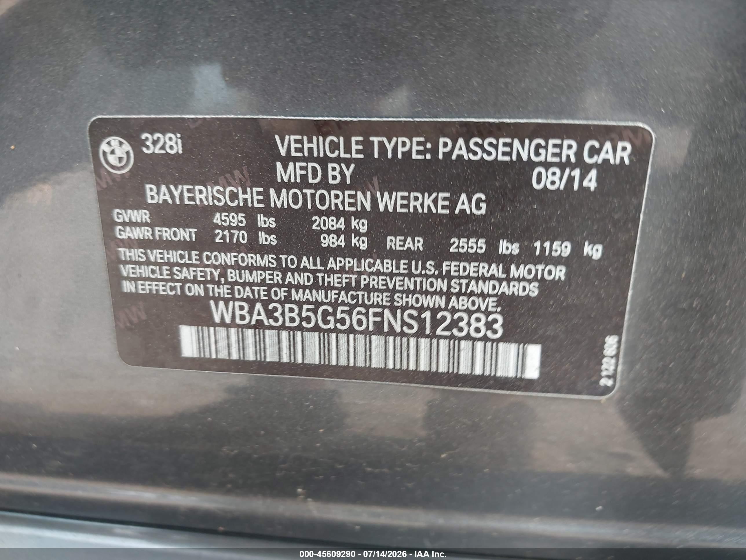 2015 Bmw 328i Xdrive Gray vin: WBA3B5G56FNS12383