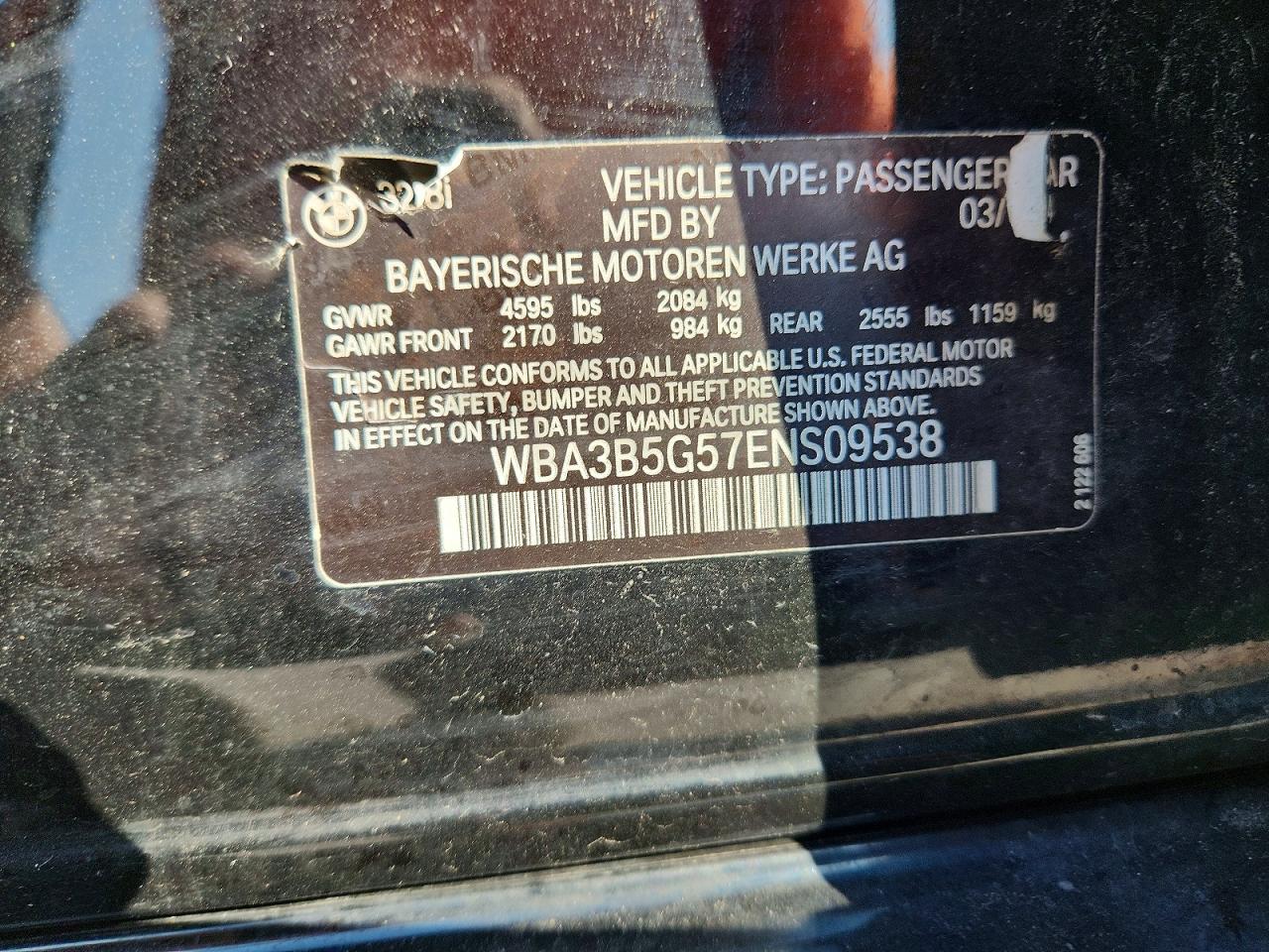 2014 Bmw 328 Xi Sulev Black vin: WBA3B5G57ENS09538