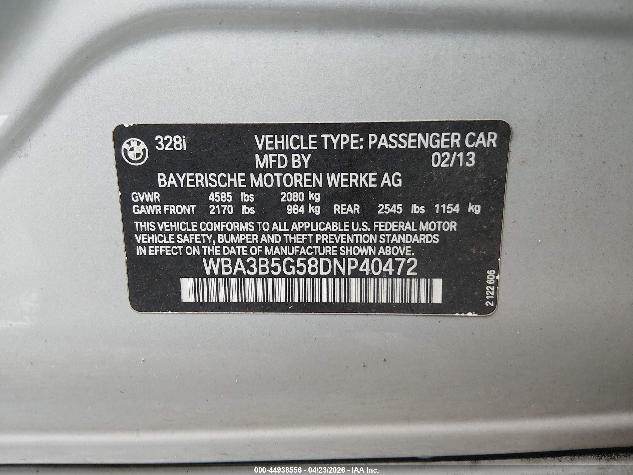 2013 Bmw 328i Xdrive Silver vin: WBA3B5G58DNP40472