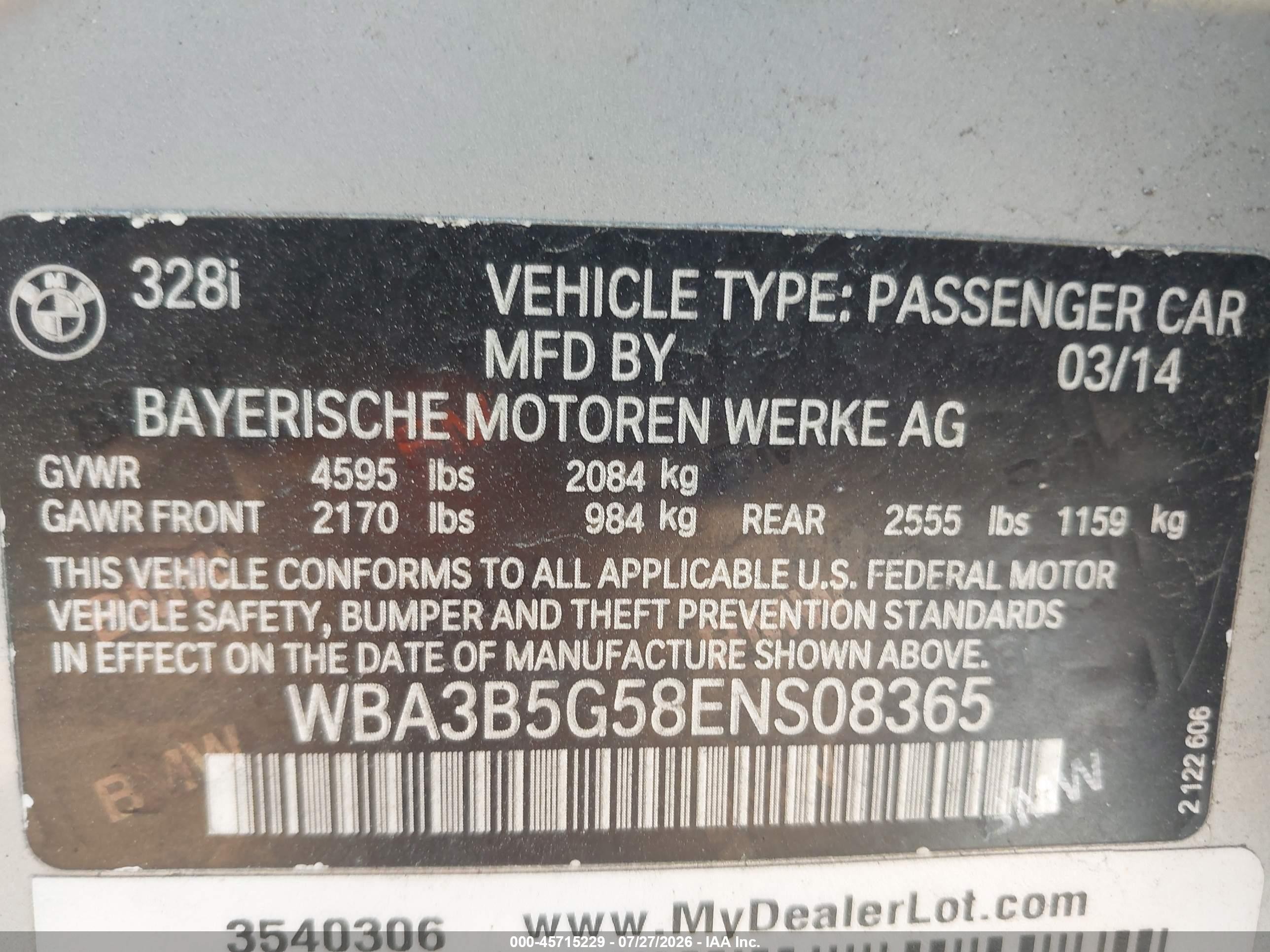 2014 Bmw 328i Xdrive Silver vin: WBA3B5G58ENS08365