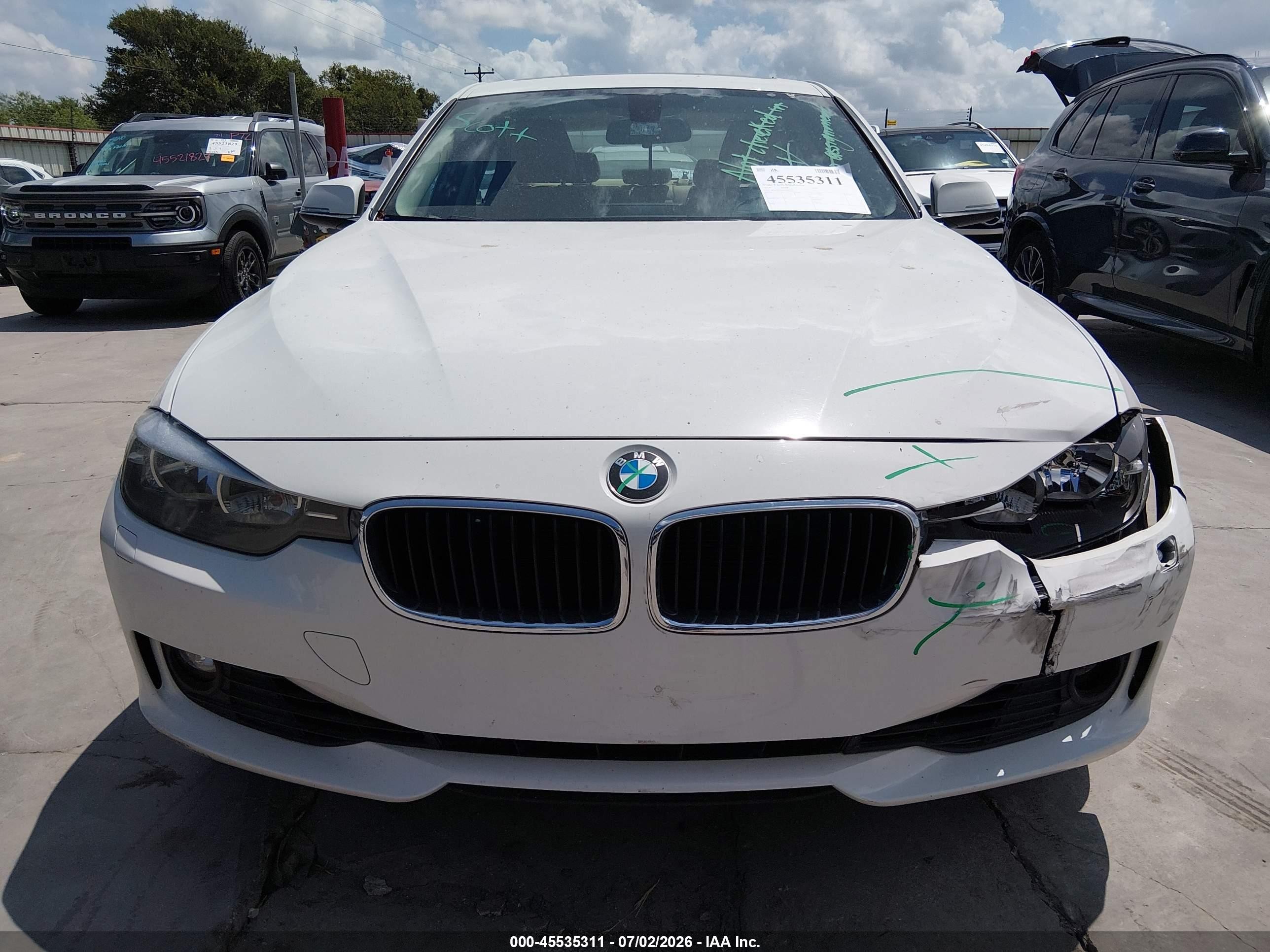2014 Bmw 328i Xdrive White vin: WBA3B5G59ENS07922