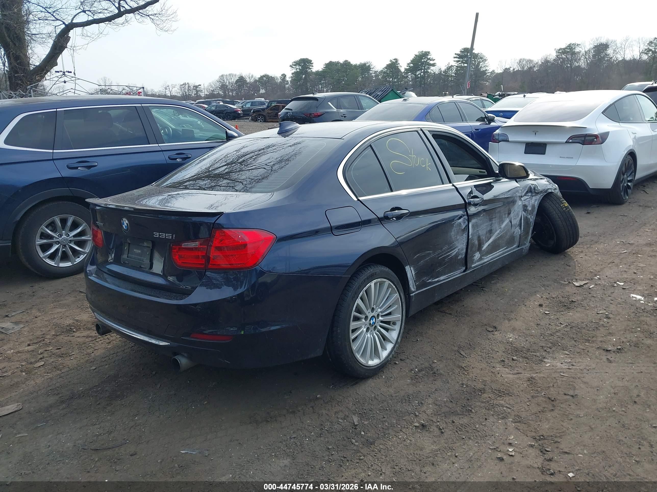 2013 Bmw 335i Xdrive Dark Blue vin: WBA3B9C58DF587177