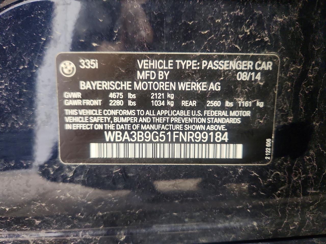 2015 Bmw 335 Xi Синий vin: WBA3B9G51FNR99184