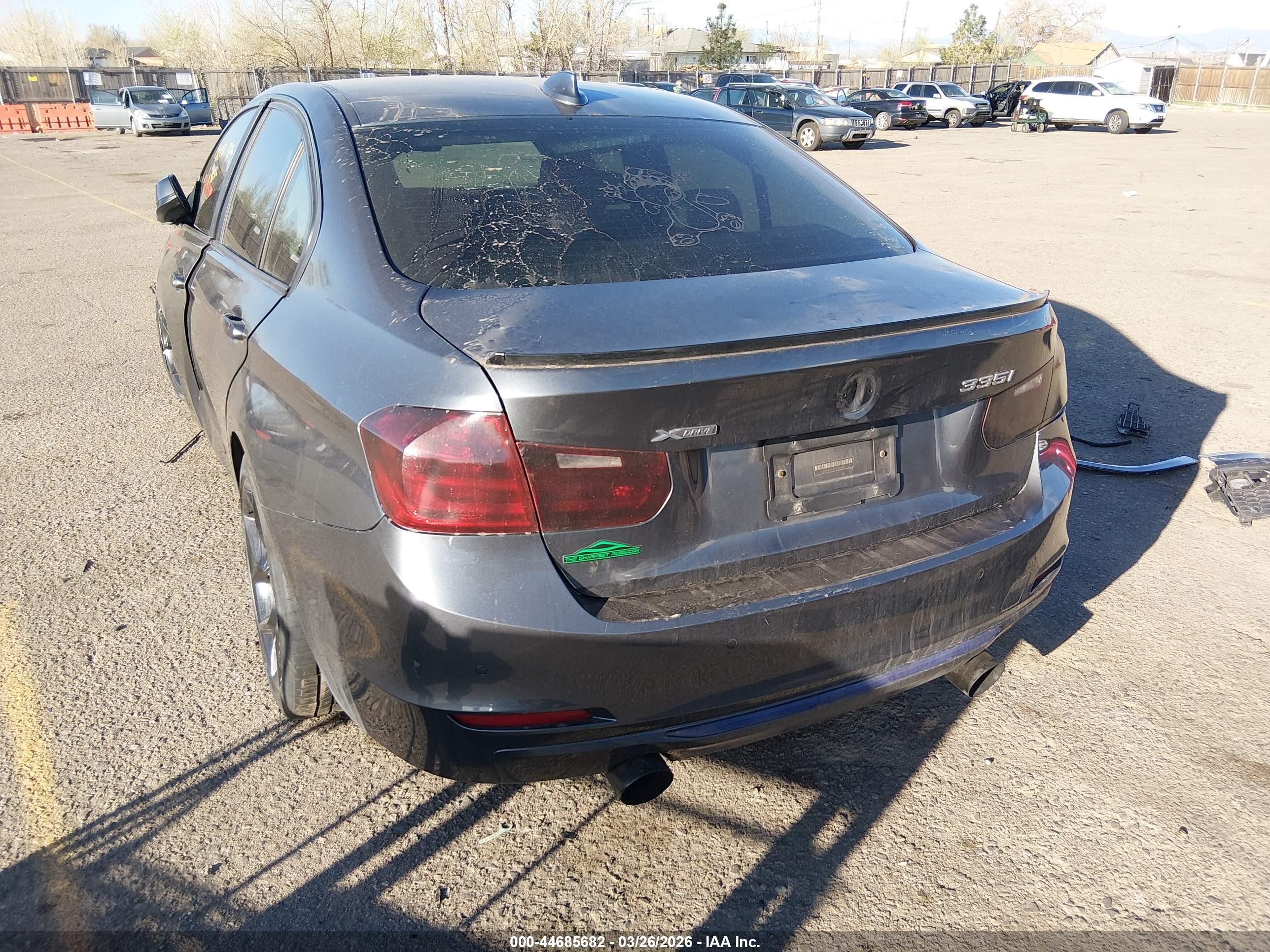 2013 Bmw 335i Xdrive Gray vin: WBA3B9G57DNR89837