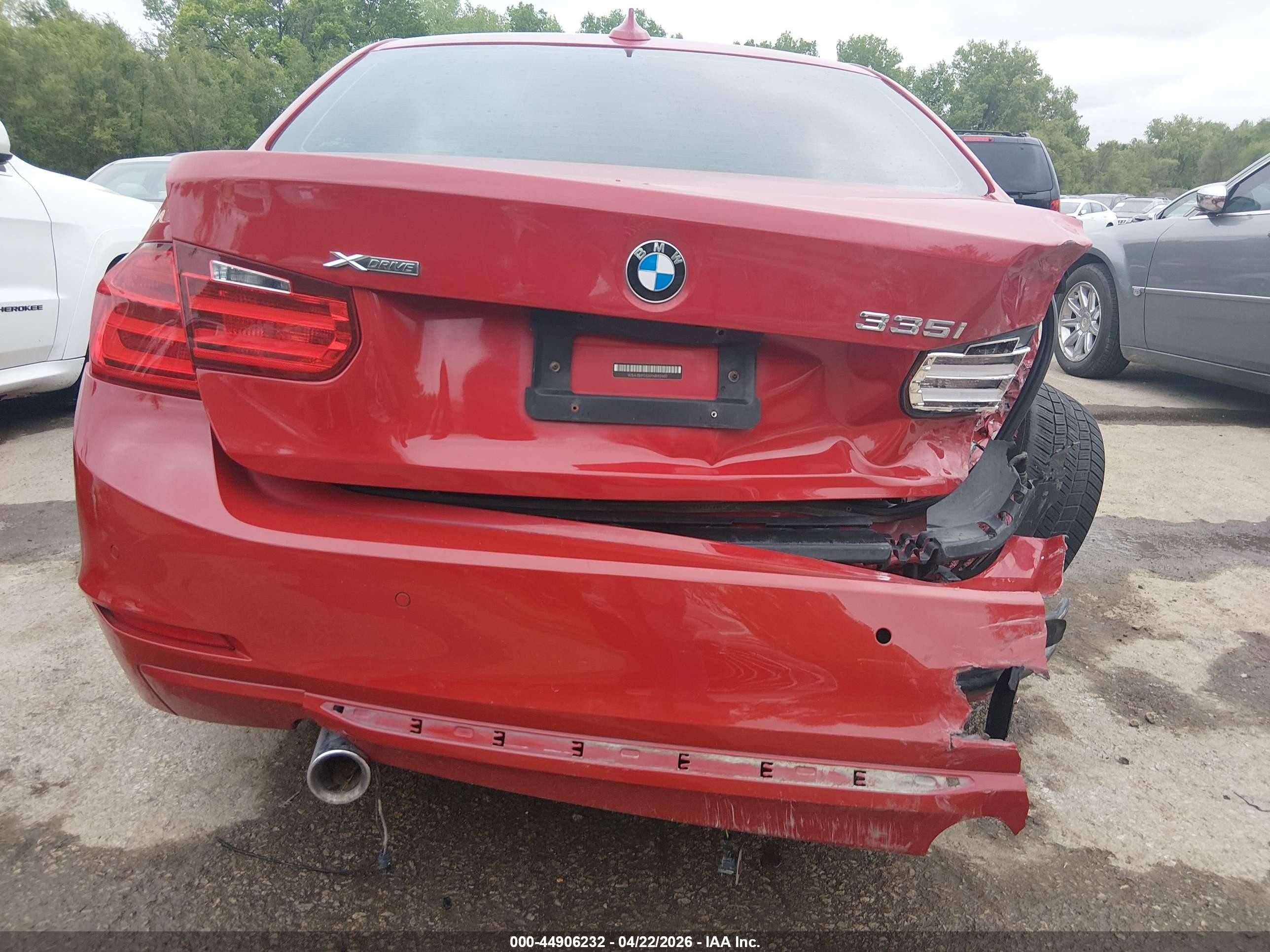 2015 Bmw 335i Xdrive Red vin: WBA3B9G5XFNR92900