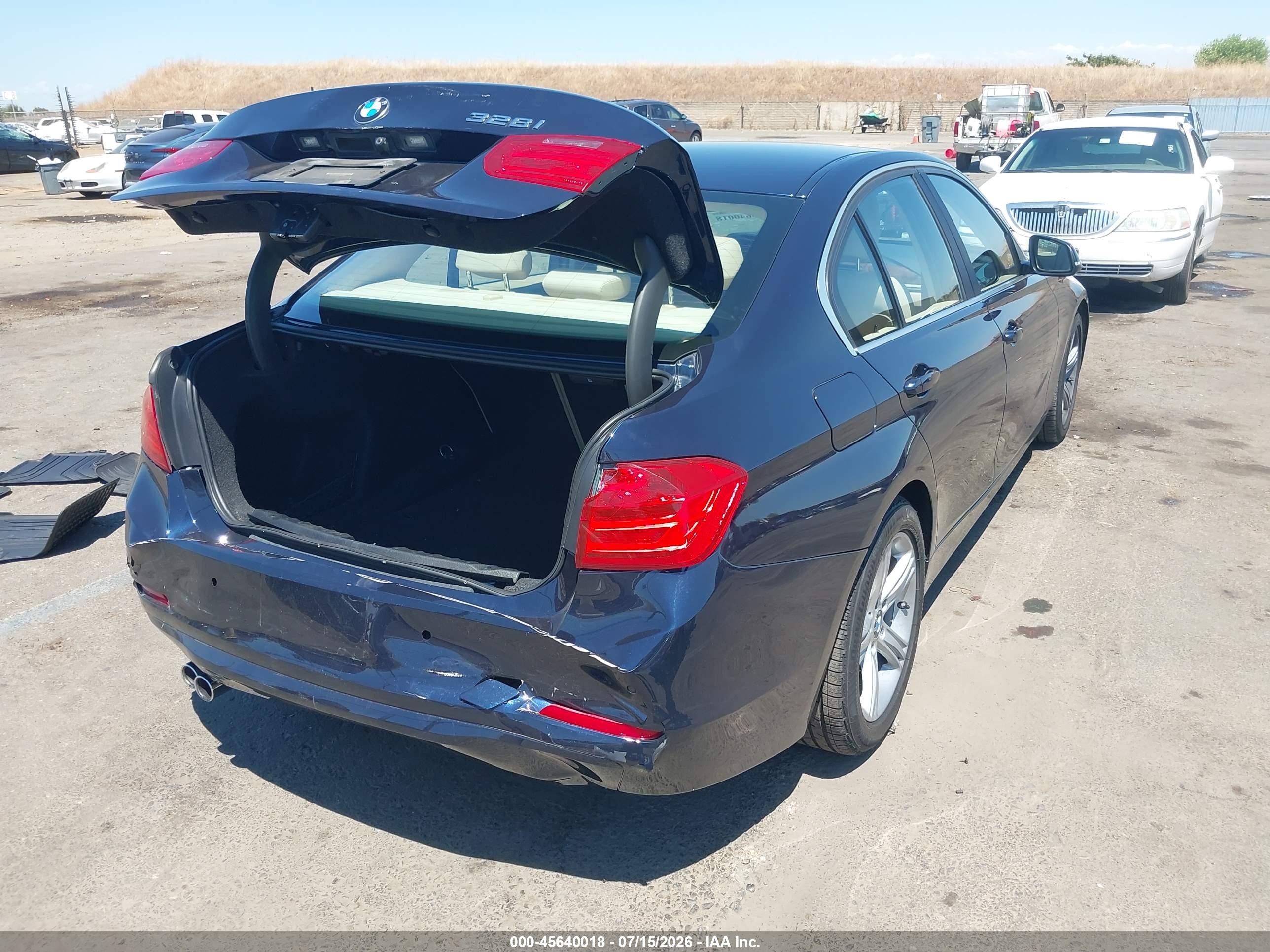 2015 Bmw 328i Dark Blue vin: WBA3C1C50FP852489