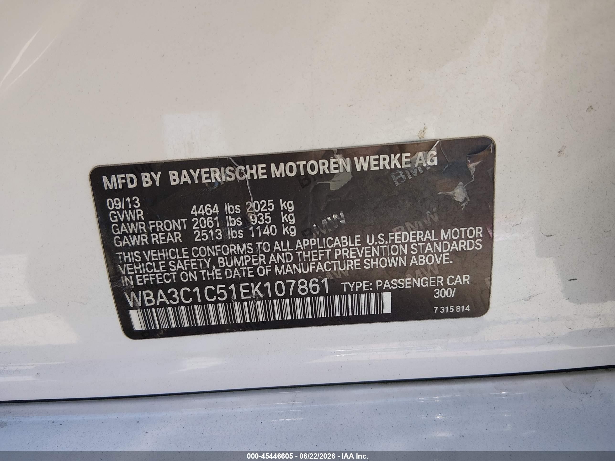 2014 Bmw 328i   White vin: WBA3C1C51EK107861